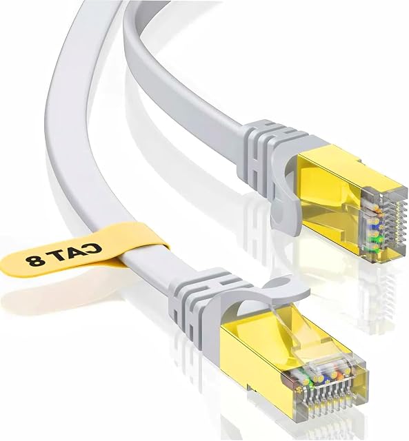 Cat-8 Ethernet Cable 6FT, High Speed 40Gbps Internet LAN Patch Network Rj45 Cable Wire for Gaming Modem, Printer - 2 M / 6 Feet