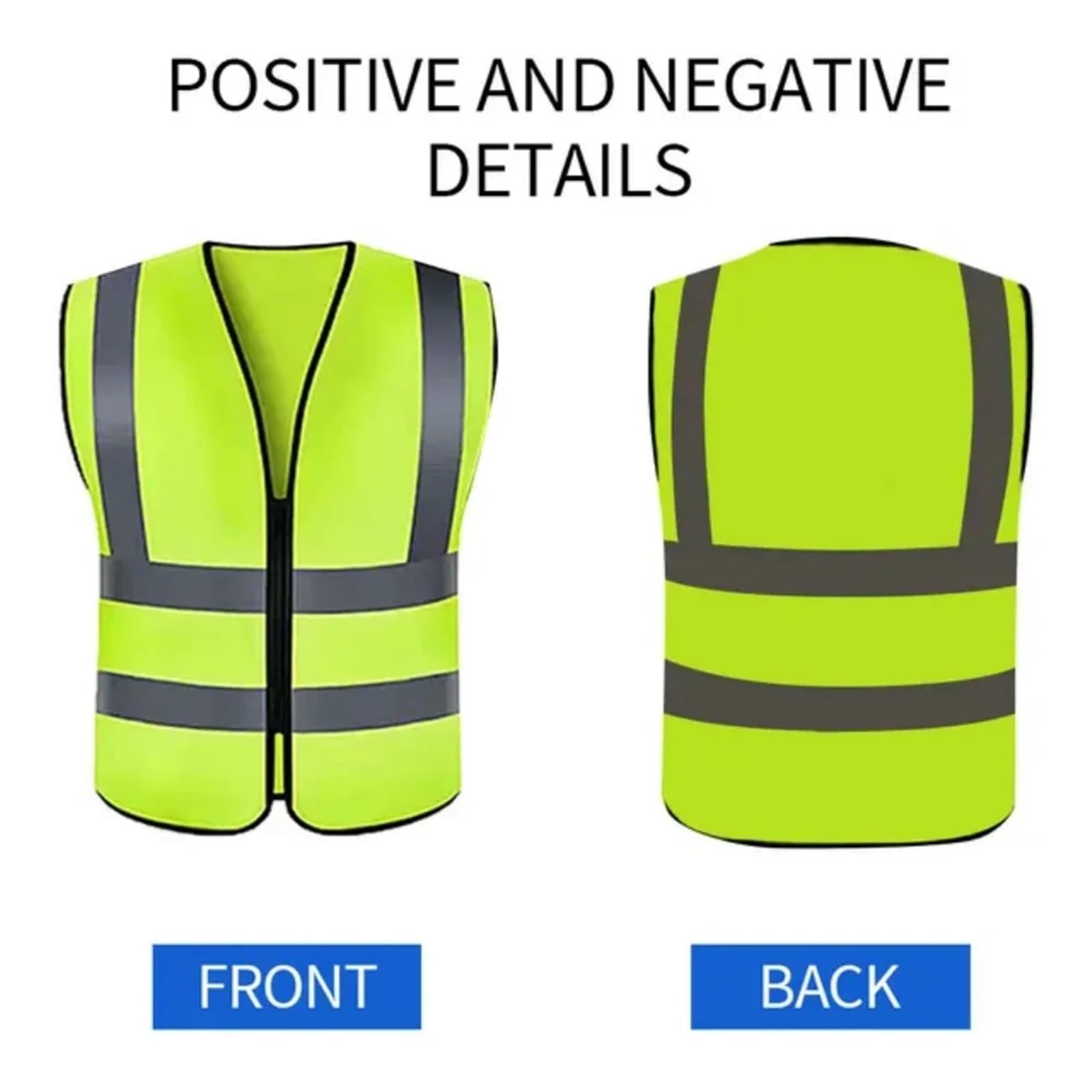 Chaleco Reflectante de Seguridad con Cuatro Cremalleras, for Obras construcción, saneamiento Ambiental y tráfico, múltiples Bolsillos(Yellow)