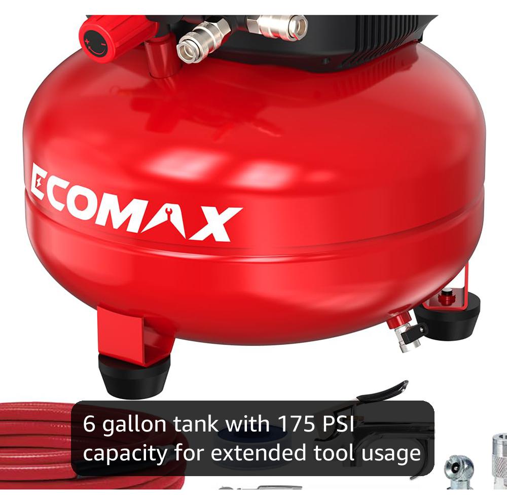 Amazon.com: ECOMAX Air Compressor 6 Gallon 175 PSI Pancake