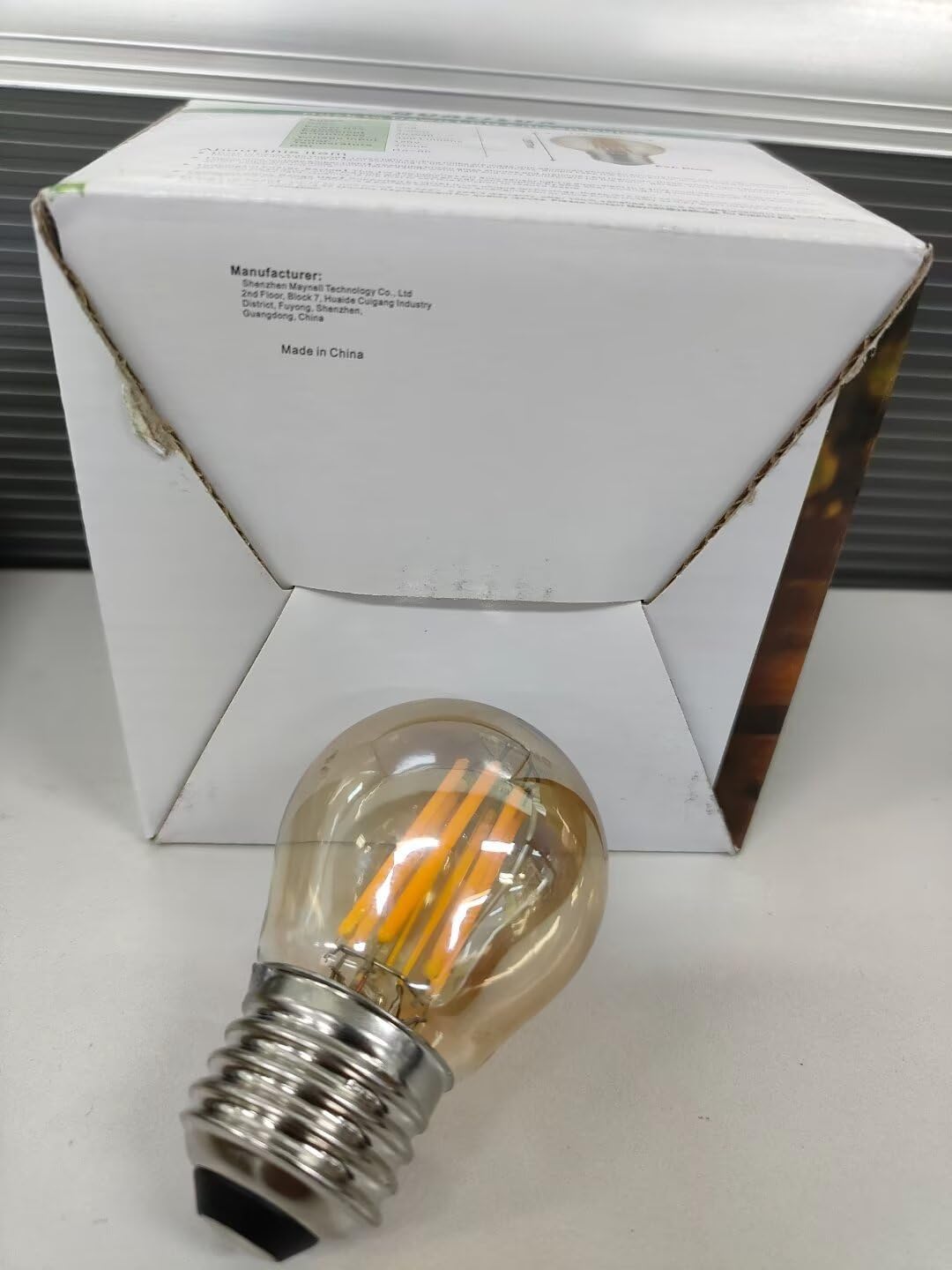 Qualilux G14 Small Dusk to Dawn Edison Light Bulbs Outdoor, Vintage Amber Glass, 4W=40W, Replace A15, 400LM Warm Light, Auto On/Off Light Sensing LED Filament Bulb, Non-Diimable, E26, 4-Pack, HQ-H039