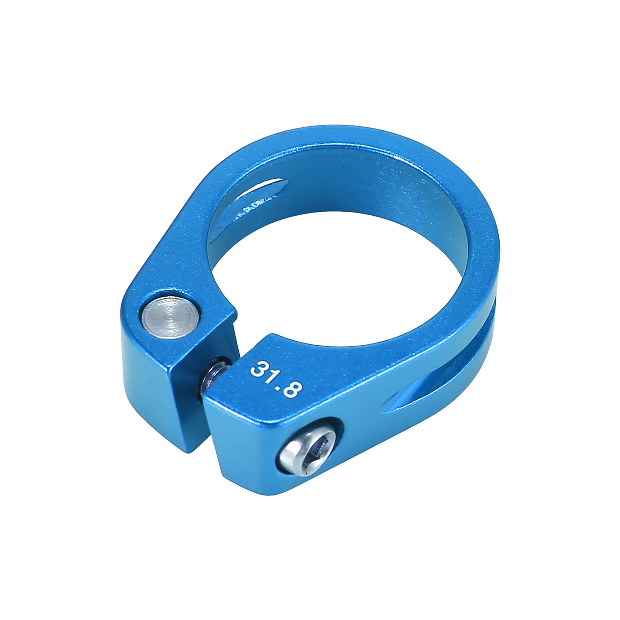 X AUTOHAUX 31.8mm Aluminium Alloy Bicycle Seat Post Clamp Seat Post Clip Blue