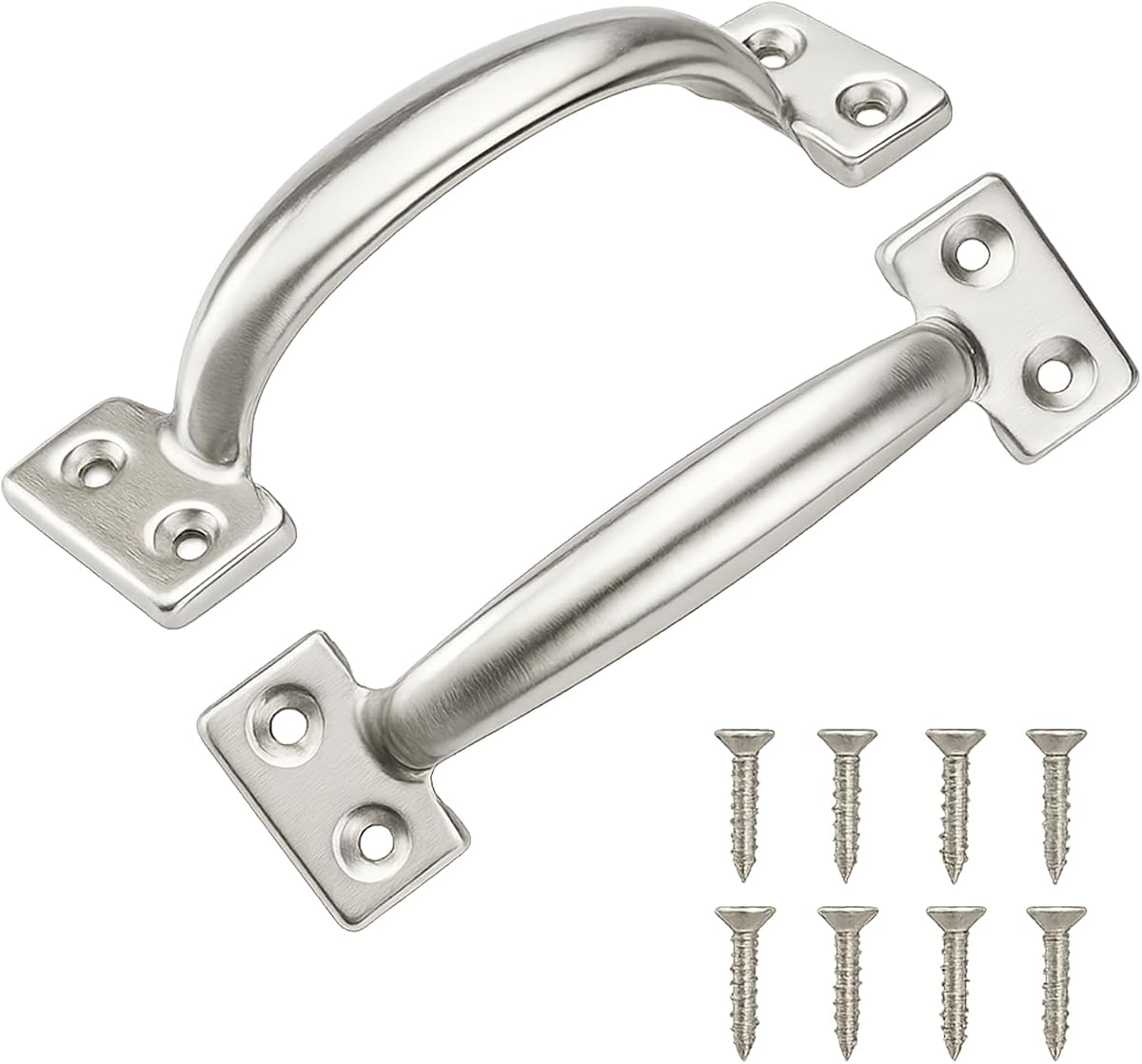 6 Inch Gate Handle Outdoor 304 Stainless Steel Door Pull Handle Rustproof Barn Door Handles for Fences Garage Yard Kitchen Bathroom (2 Pack)