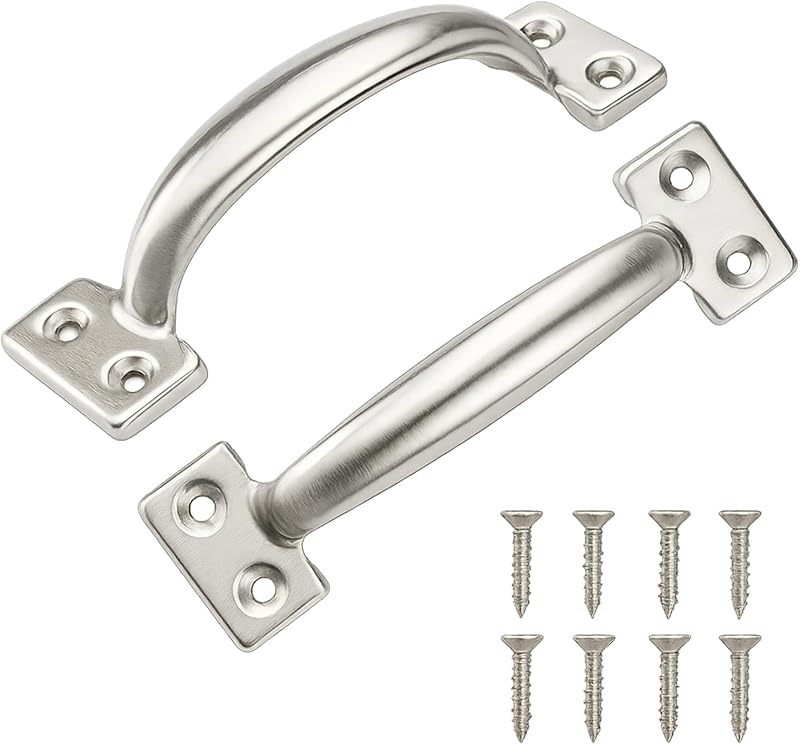 6 Inch Gate Handle Outdoor 304 Stainless Steel Door Pull Handle Rustproof Barn Door Handles for Fences Garage Yard Kitchen Bathroom (2 Pack)