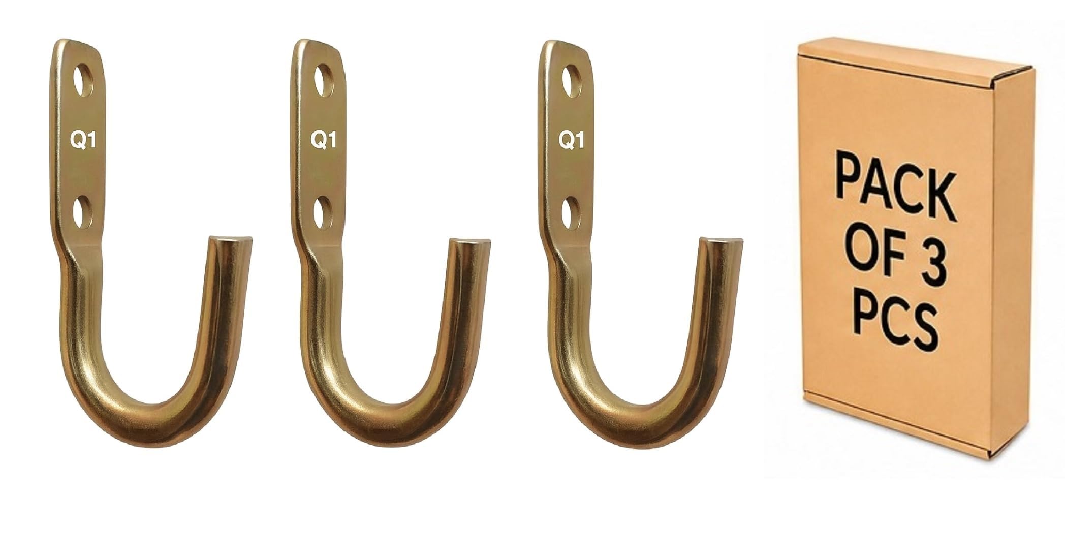 Q1 Beads 3 Pack Steel 10 mm Thick Heavy Duty J Hook Stand 500 kgs Capacity, Zinc Plated for Hanging in Workshop,Home and Industrial Applications(3 Pack,Golden)-image-48