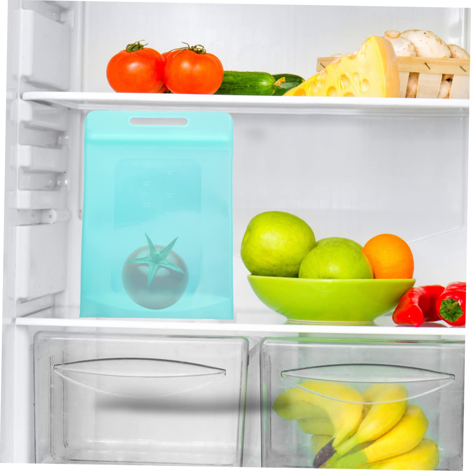Bolsa de Almacenamiento de Silicona de 4 Piezas, Bolsa de Alimentos para el hogar, Bolsa de refrigerador para el hogar, Bolsa de Alimentos Reutilizable, Conveniente Bolsa para con