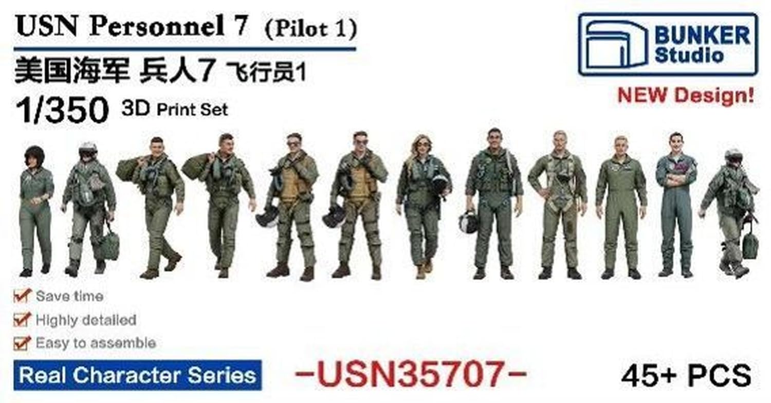 Amazon | バンカースタジオ 1/350 アメリカ 海軍フィギュアセット 7