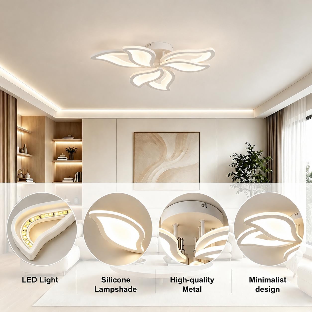 LED Plafonnier Luminaire 38W 4500LM 64cm Température de couleur réglable