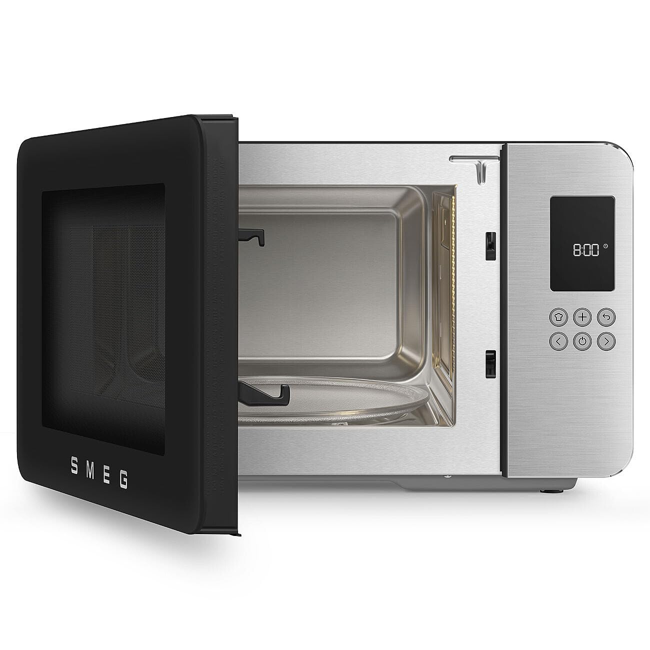Smeg, Four à Micro-ondes avec Grill MOC01BLMEU, 4 Fonctions et 18 Programmes Automatiques, Technologie Inverter, Système de Fermeture Soft Close, Accessoire Grille Inclus, 1900 W, Noir Mat