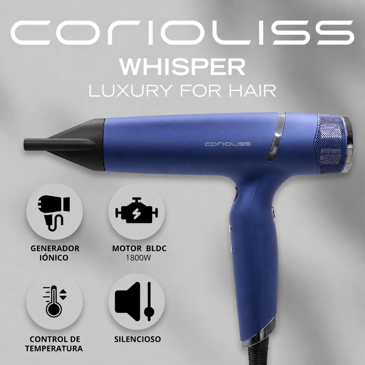 Corioliss Whisper Secador de Pelo Profesional Iónico Silencioso Blue