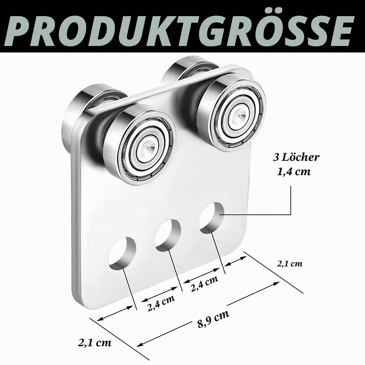 4 Stück 4-Rad-Trolley-Baugruppe, Geschweißte Kanalrolle für 1-5/8 Breite Strebenkanäle