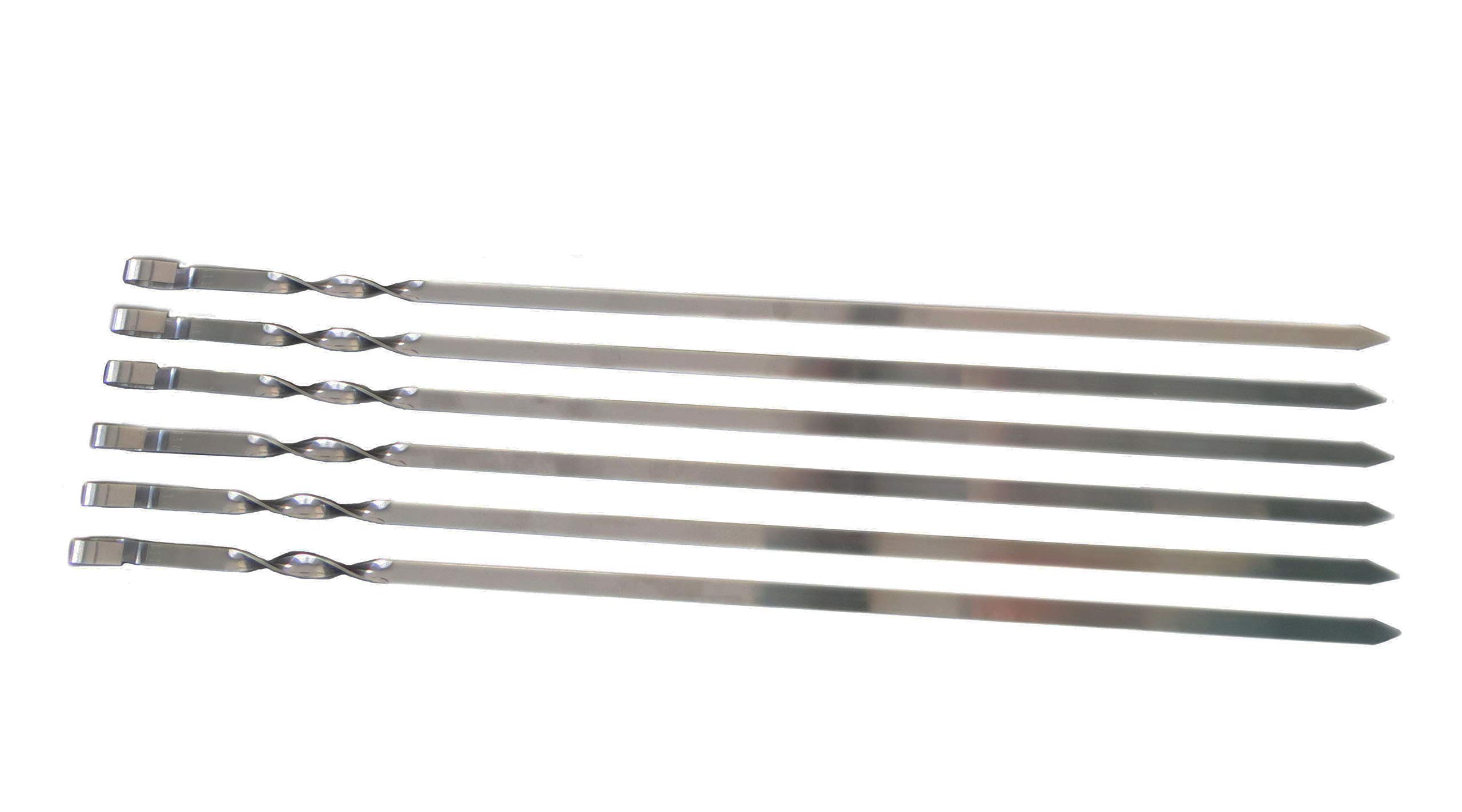 szpikulce do grilla, 6 sztuk, 60 cm (ekstra grubość 2,5 mm)