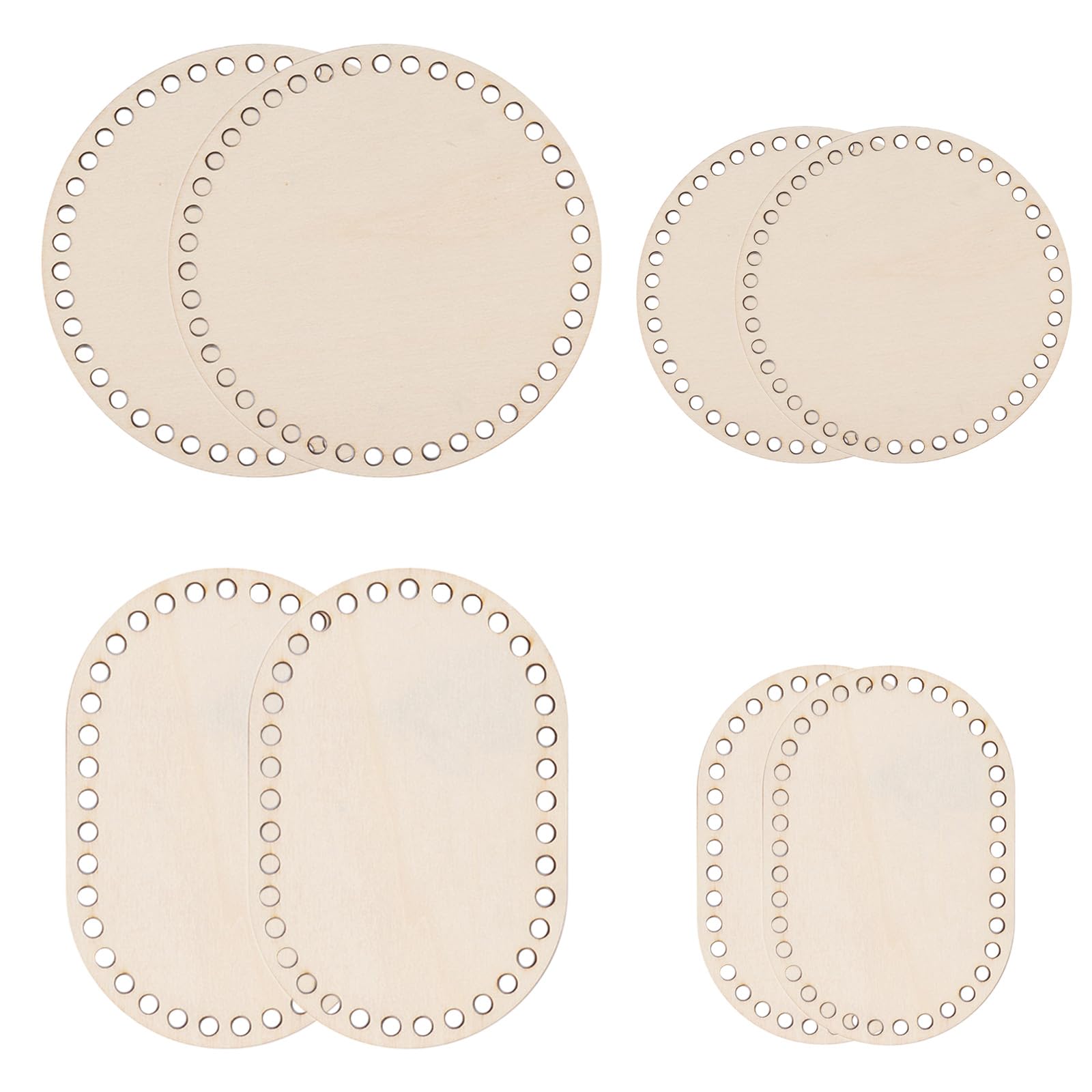 8 piezas de base de cesta de ganchillo de madera con forma ovalada, base de madera para tejer a ganchillo, base circular para crochet, suministros para tejer cestas, manualidades, decoración del hogar
