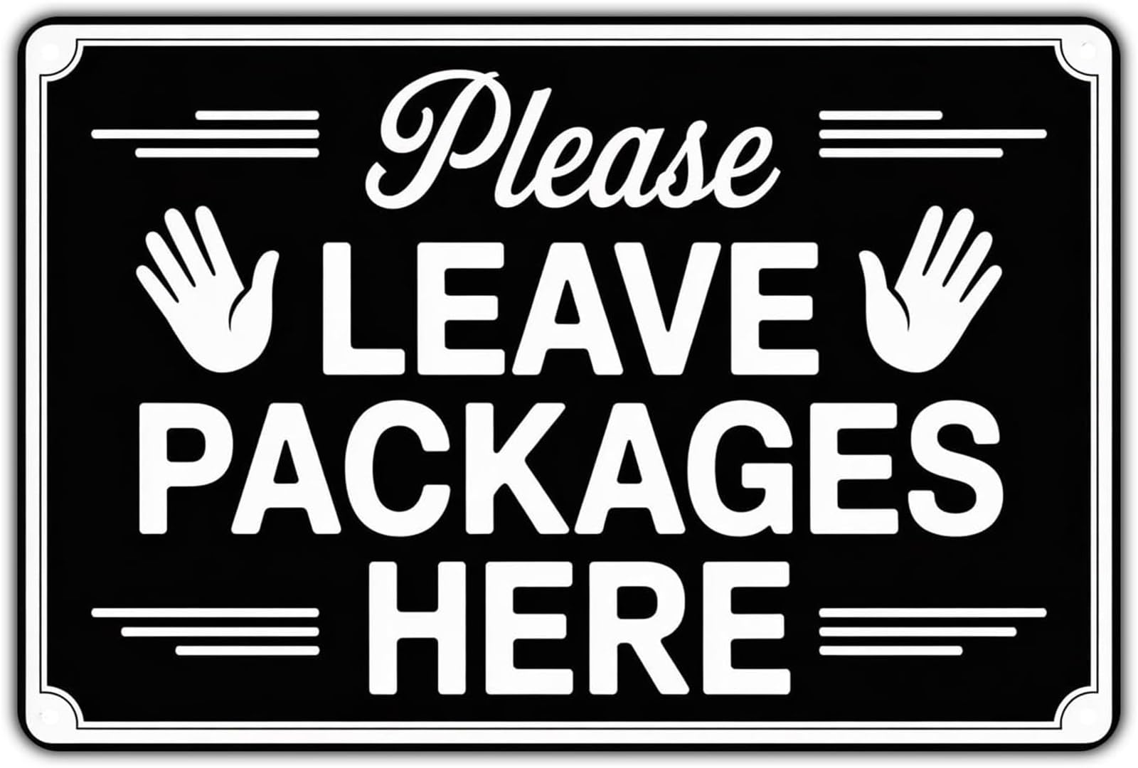 HDKYSWBUEJ Leave Packages Here Retro Humorous Tin Plaque Package Note for Home Porch Entryway 8 X 12 in