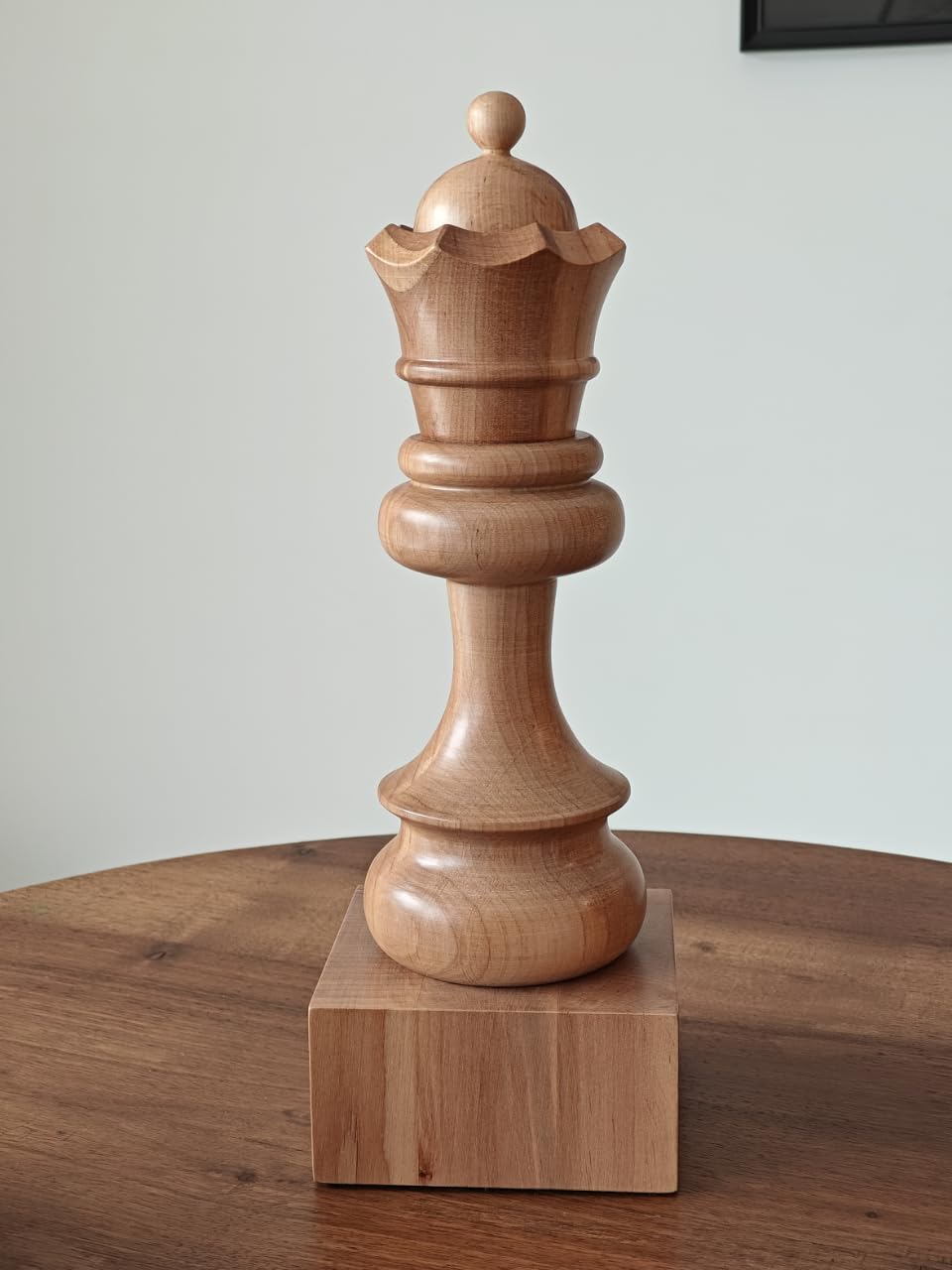 Sunrise Chess & Games - Trophée d’échecs en Bois Dame Blanche - Trophée décoratif en Bois sur Socle Stable pour Tournois et récompenses