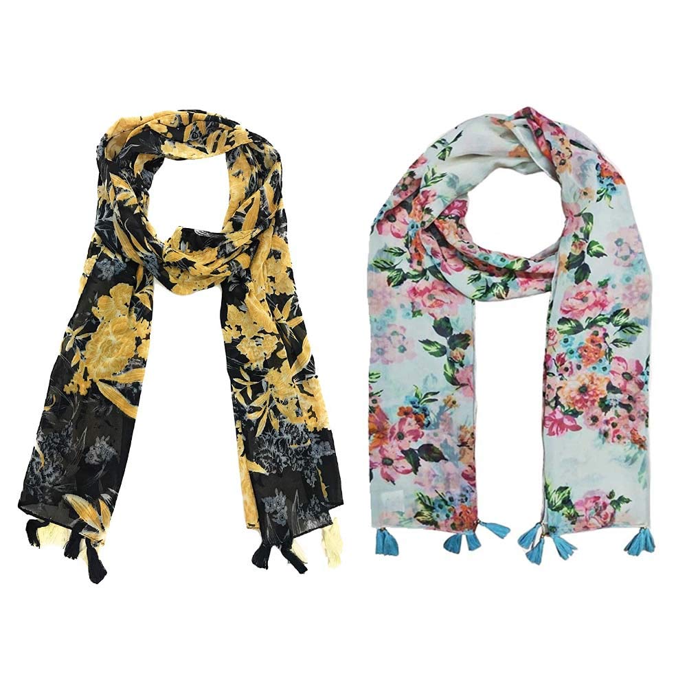 Buy Fashion Sutra Printed Combo Scarfs for Girl's, Ladies and