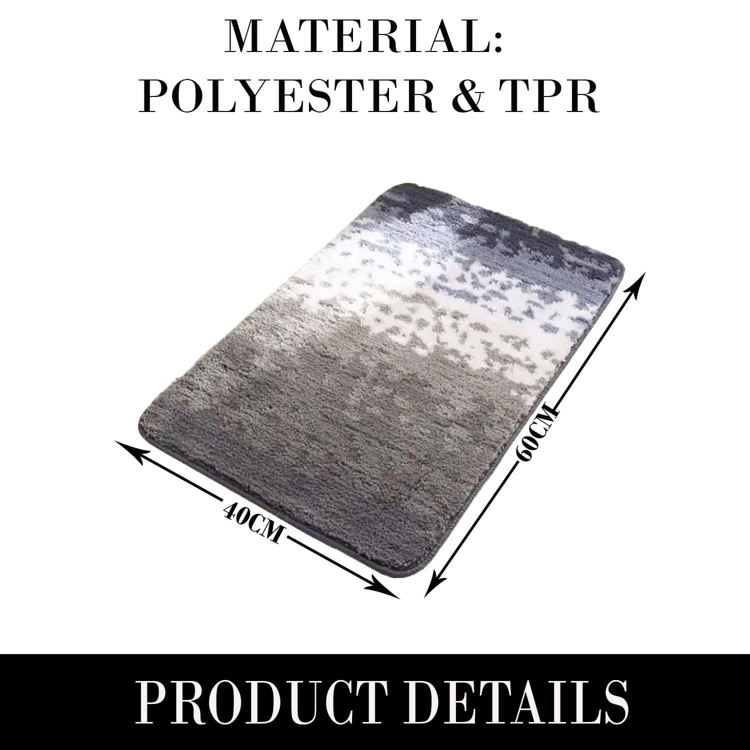 Kuber Industries Mata łazienkowa w paski, antypoślizgowa mata na podłogę w łazience, bardzo miękka z podkładem TPR, mata pod stopy do domu, salonu, sypialni (wielofunkcyjna)