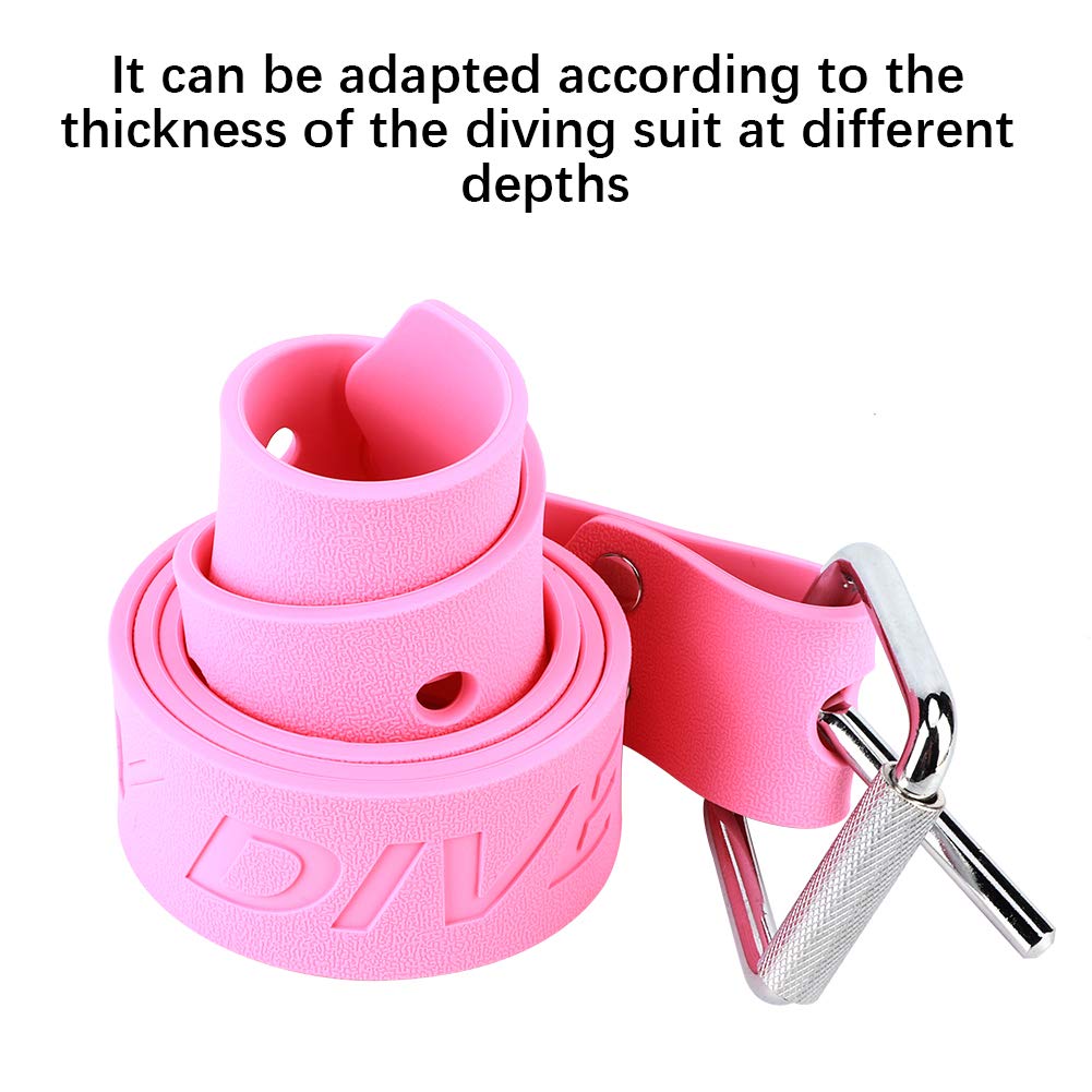 Ceinture de poids de plongée en caoutchouc durable avec boucle à dégagement rapide Rose