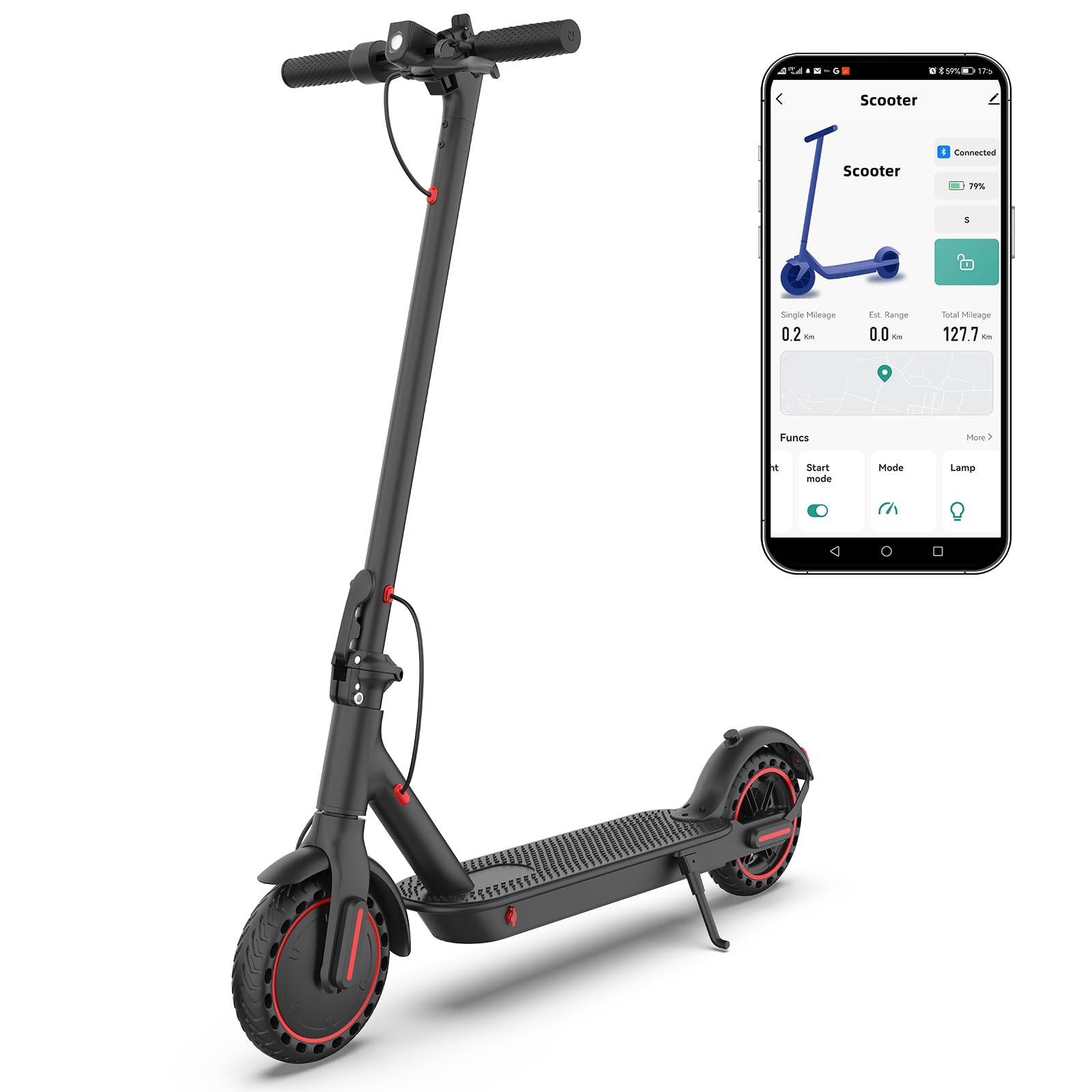 Patinete eléctrico eléctrico de 8,5 pulgadas con batería de 10,5 Ah, alcance máximo de 30 KM, patinete eléctrico para adultos