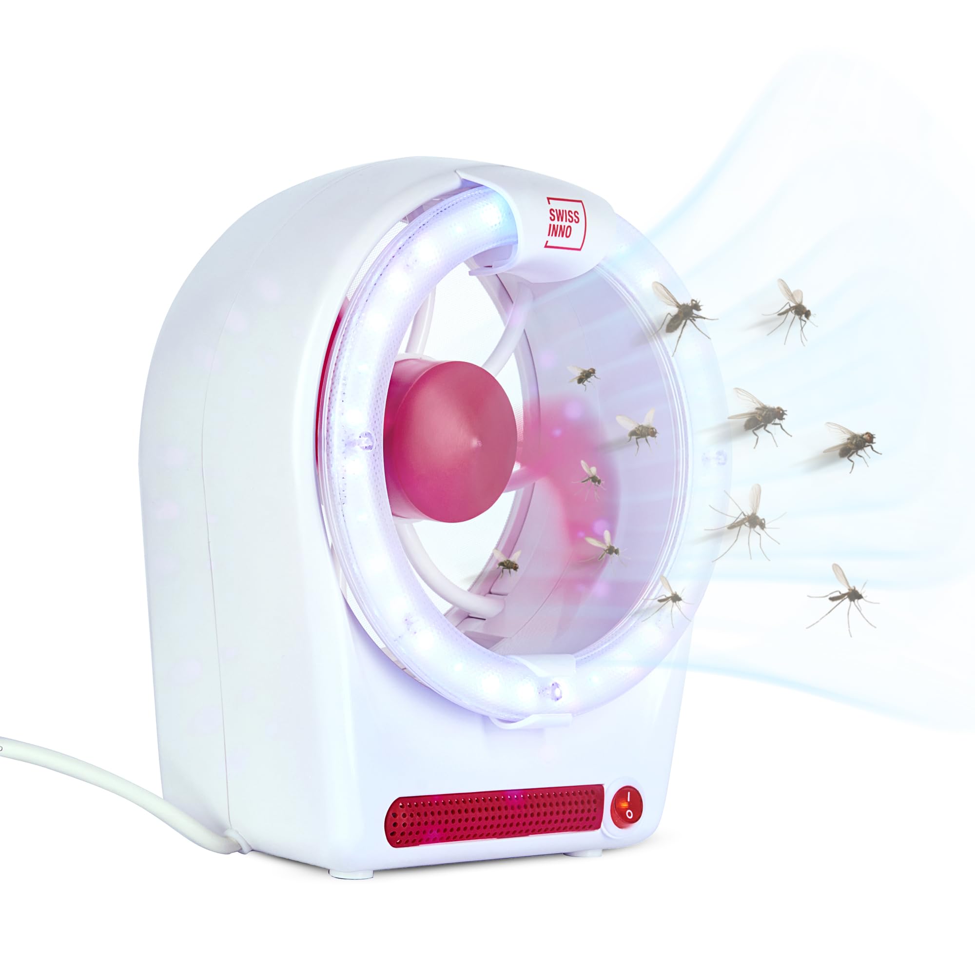 SWISSINNO Zanzariera Elettrica LED 15W - Acchiappainsetti Snapy - Cattura Ragni - Lampada Antizanzare da Interno - Trappola per Mosche e Zanzare - Uso Domestico