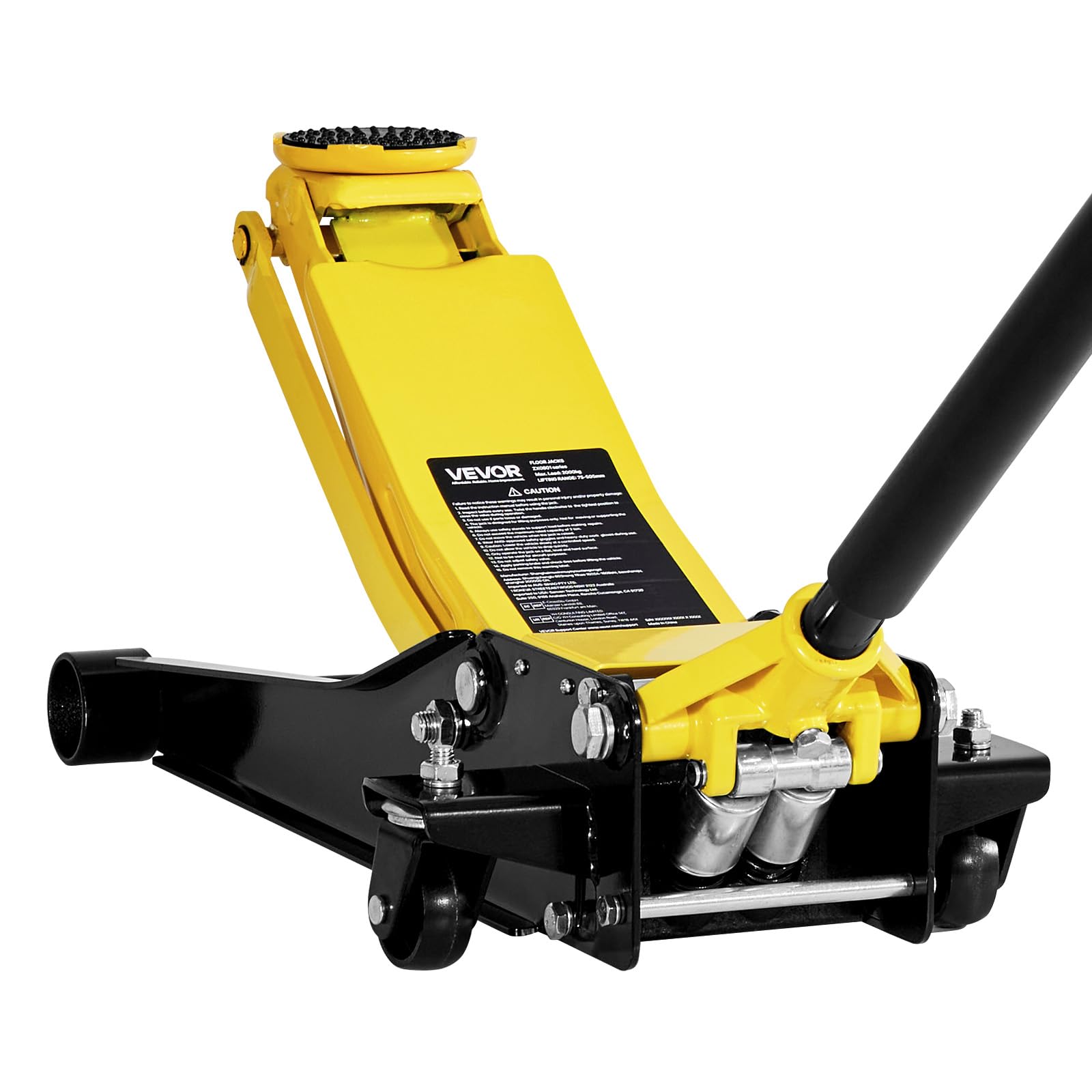 VEVOR Gato Hidráulico de Perfil Bajo Capacidad de 2 T, Gato de Acero para Coches con Bomba de Doble Pistón, Rango de Elevación de 75 a 505 mm, para Automóviles, Vehículos, Autos Deportivos, Camiones