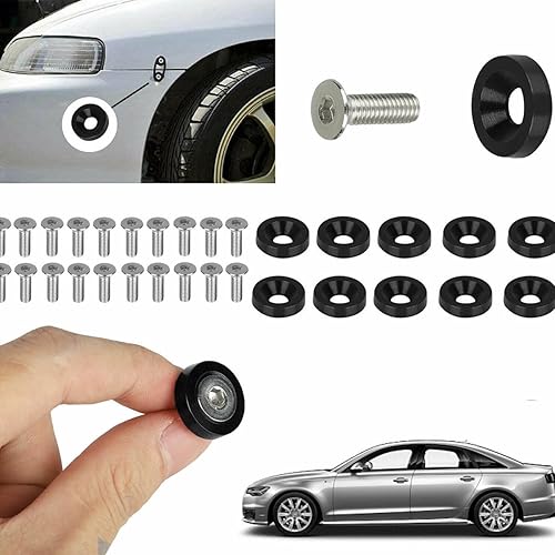 Miniatura 6 de YALOK JDM - 10 pernos de arandela de parachoques de guardabarros, perno de acero inoxidable, arandela de acabado CNC de aluminio M6x20mm, kit de