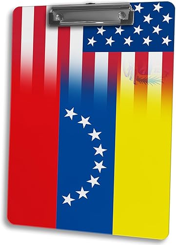 Miniatura 1 de Vibrant Double-Sided Dry Erase Clipboard for Coaches, Teachers, and More - Flag of Venezuela (Venezuelan) - Venezuela Flag with USA