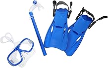 Snorkeling Triple Set Wide-View Mask Energy-Saving Lightweight Diving Fins S and Easy-Breath Snorkel Comfortable Leakproof Scuba Diving Accessories for Adults