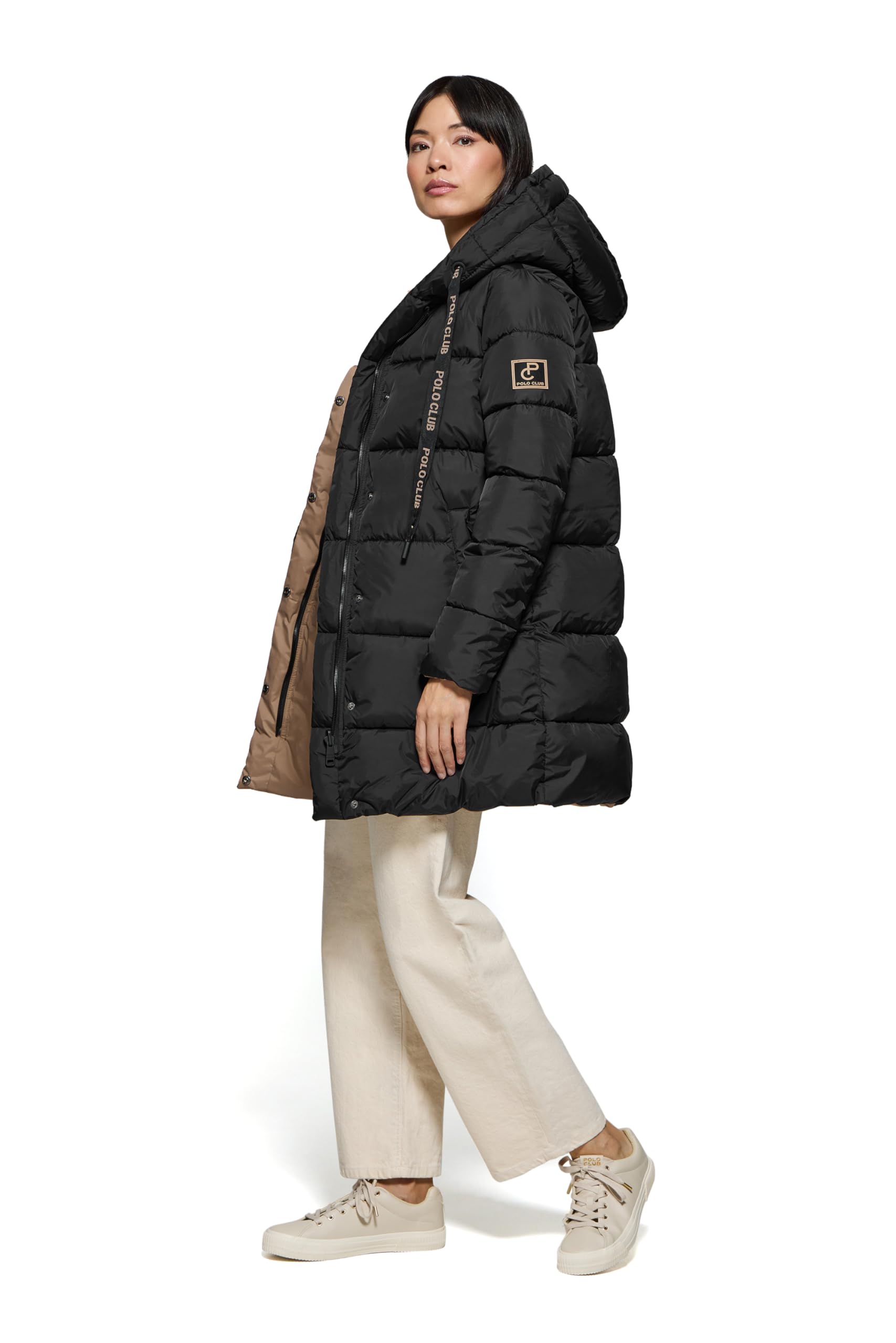 Polo Club Cappotto Reversibile da Donna e con Cappuccio fisso - Giacca Invernale