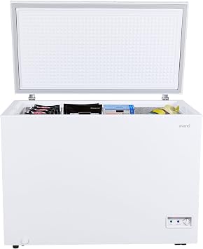 Avanti 10 cu.ft. Chest Freezer with Adjustable Temperature Control, Deep Freezer with Top Opening, Manual Defrost with Drain and 2 Removable Baskets for Home, Garage, Basement, 10-cu.ft., White