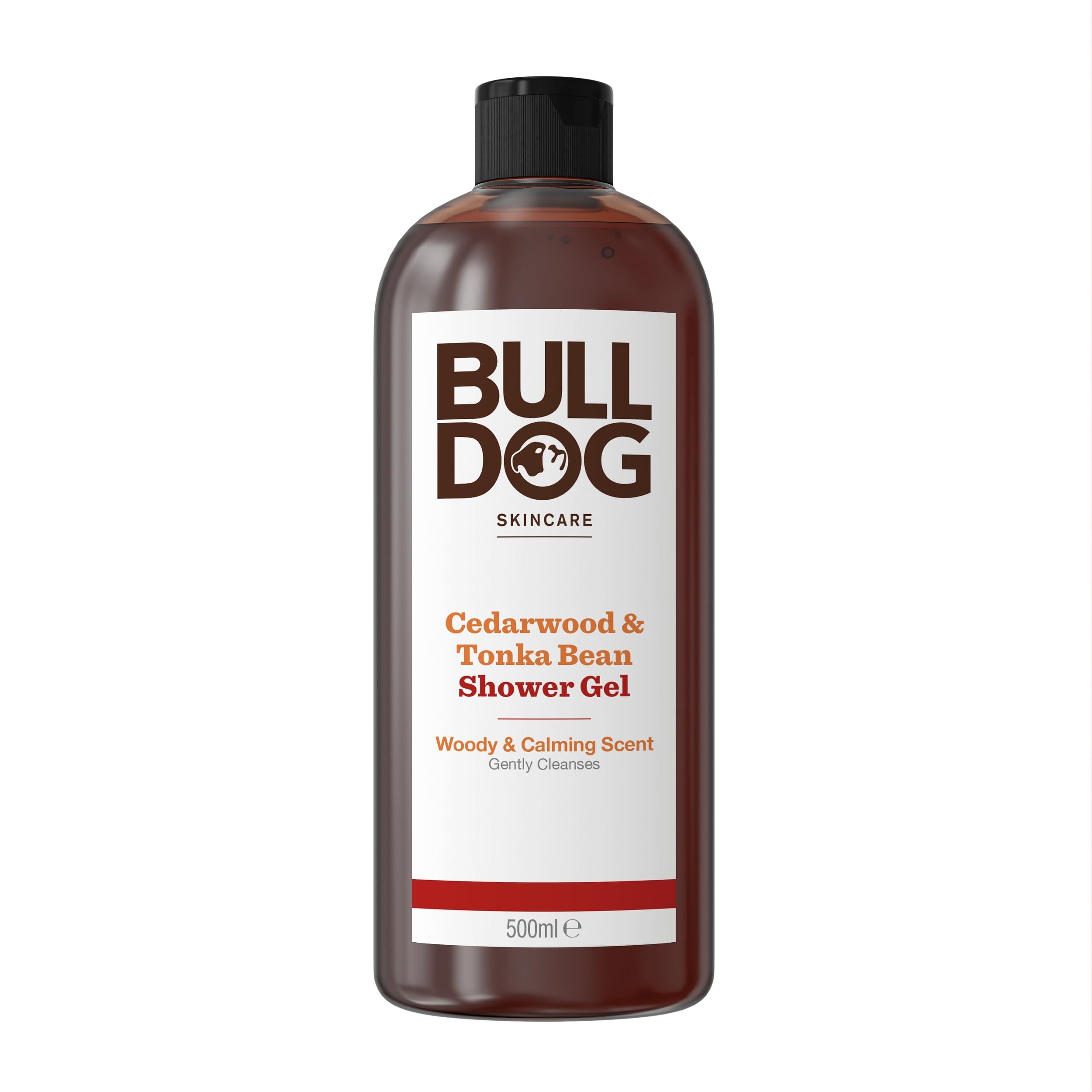 Bulldog Skincare Cedarwood & Tonka Shower Gel for Men, Natural, Woody & calming Men's Shower Gel, 500 ml