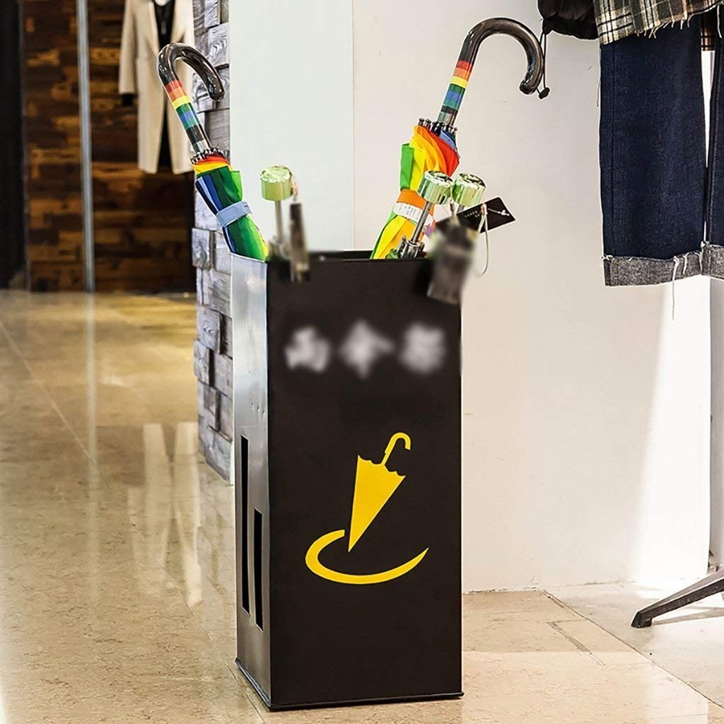Porte-parapluie en fer forgé noir pour entrée et bureau