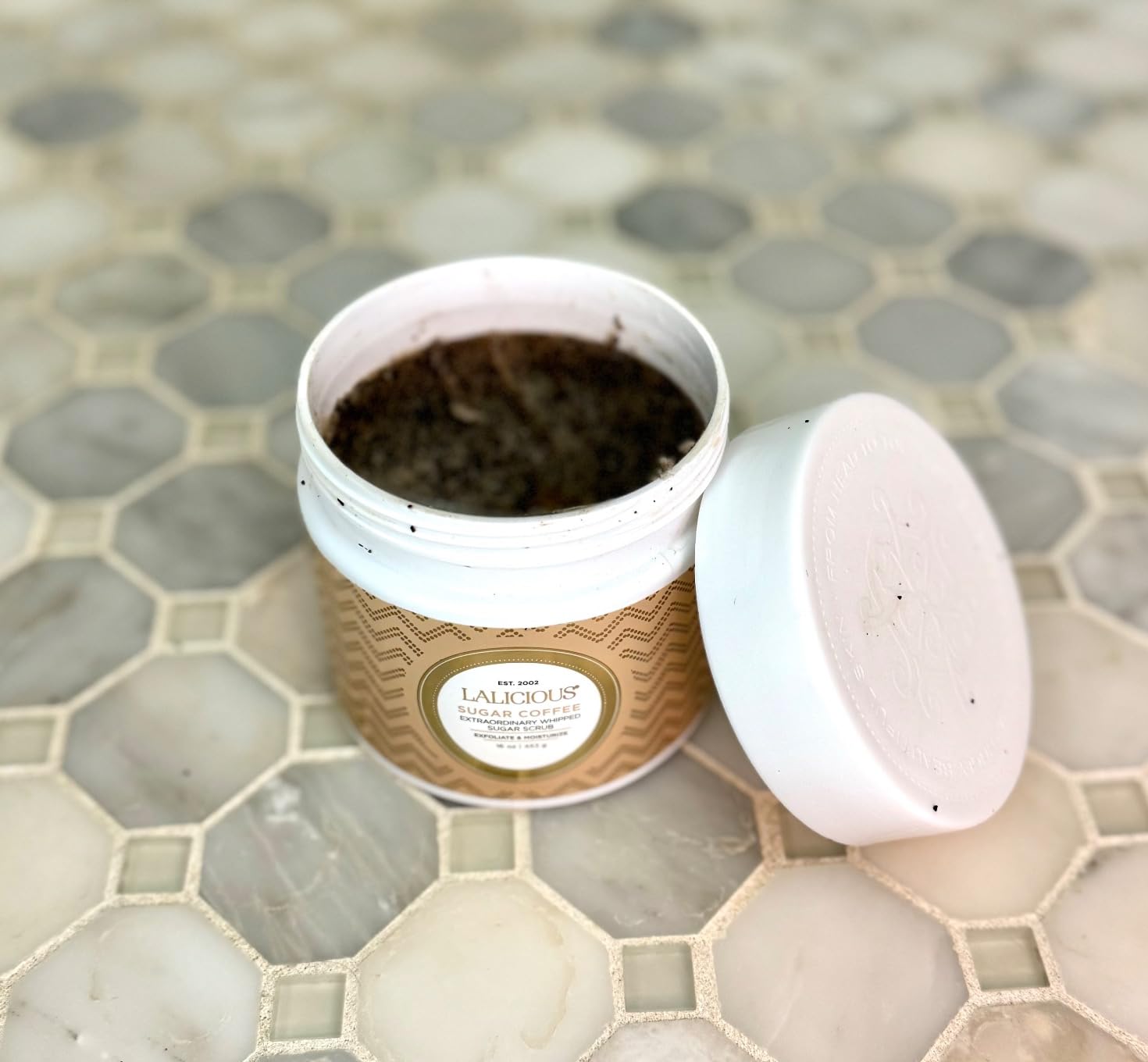 LALICIOUS Sugar Lavender Exfoliating & Moisturizing Body Scrub | Sugar & Coconut Oil | Pre-Shave Scrub for Ingrown Hairs & Razor Bumps | Gently Buffs & Smooths Sensitive Skin | No Parabens Large 16oz