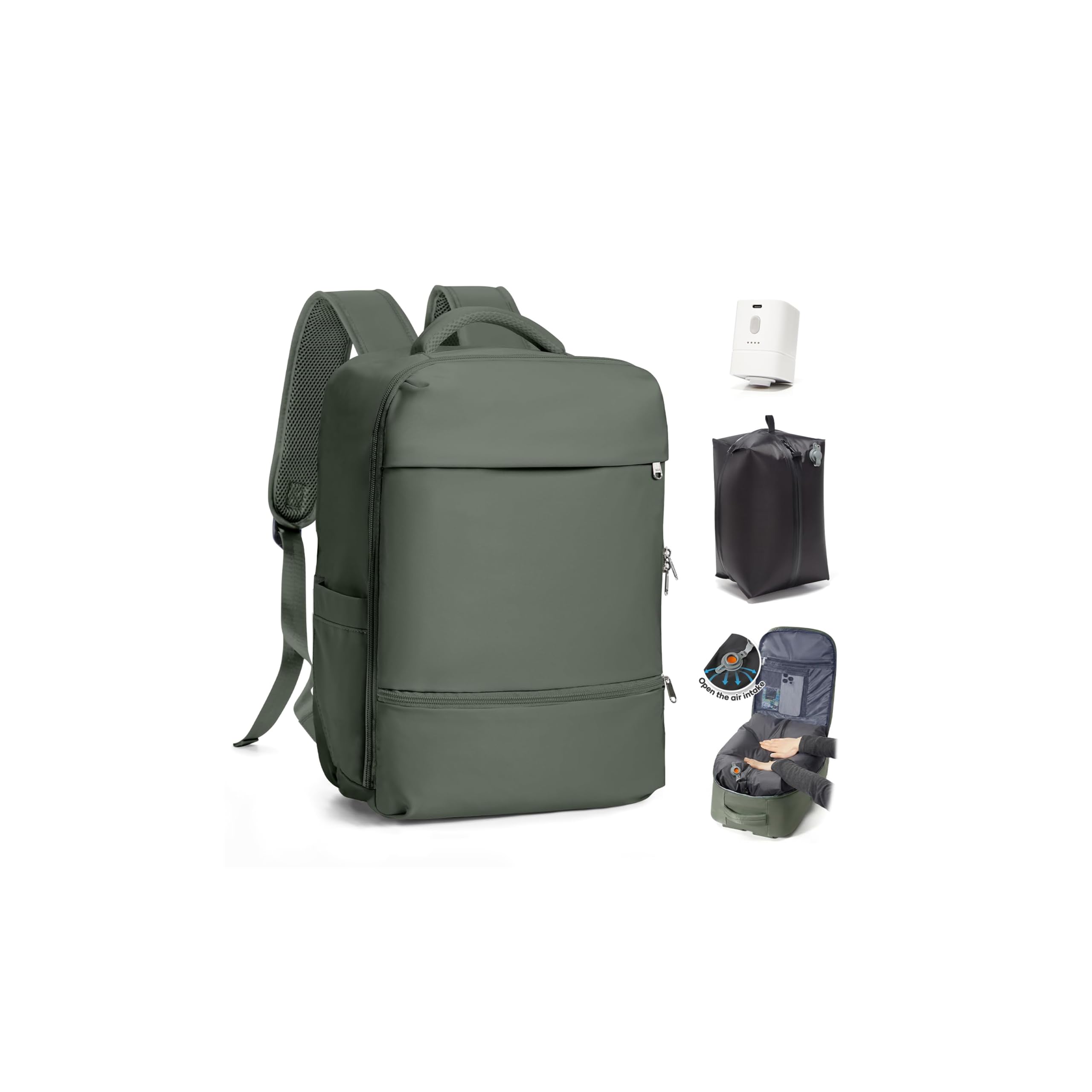 SZLX Zaino Ryanair 40x30x20 Sottovuoto con Pompa Zaino Ryanair 40x20x25 Donna Zaino da Viaggio Wizzair Bagaglio a Mano Uomo per Laptop da 14 Pollici Borse da Cabina 45x36x20 Easyjet con Porta Scarpe