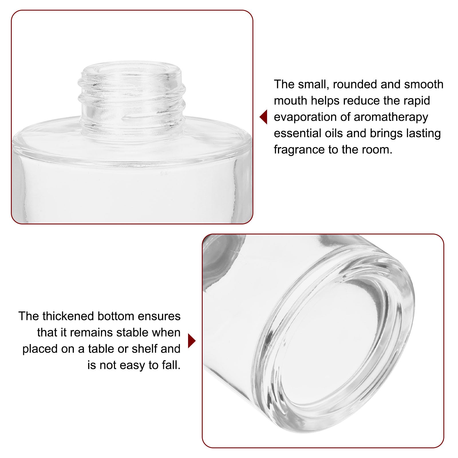 ericotry 1 diffusore in vetro da 200 ml, vuoto, ricaricabile, per aromaterapia, accessorio per profumo, per fai da te, set di bastoncini per diffusori di oli essenziali, decorazioni artigianali