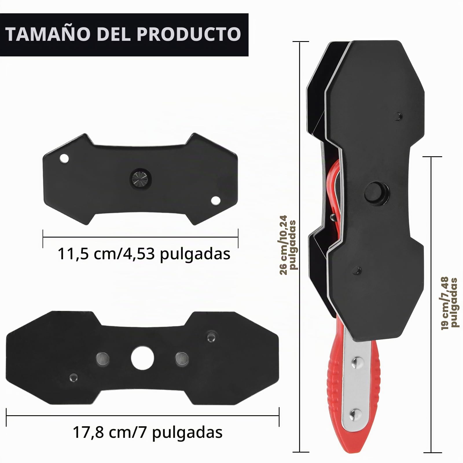 Prensa Pinza Freno Trinquete,360 ​​°Prensa De Pinza De Freno, Esparcidor PistóN Freno Trinquete,Herramienta Pinza Freno Trinquete,Llave para Compresor De PistóN De Freno (Rojo)