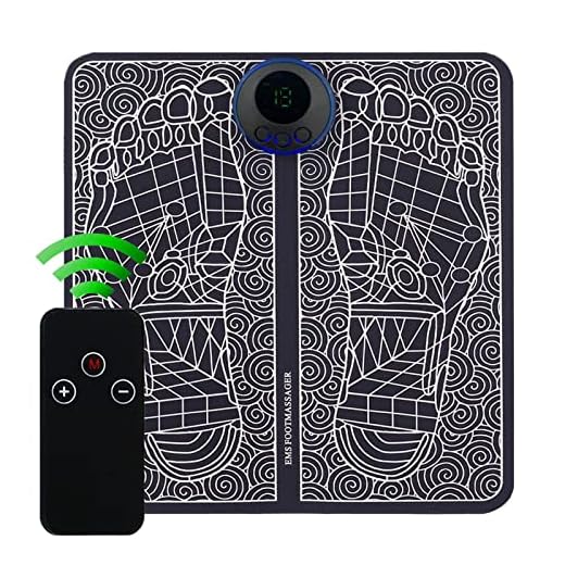 GRIZWALD Foot Massager Foot Massager Mat with Remote, 8 Modes 19 Levels Massage Foot Mat, Foot Massager Mat Pad Portable USB Charging for Home Office