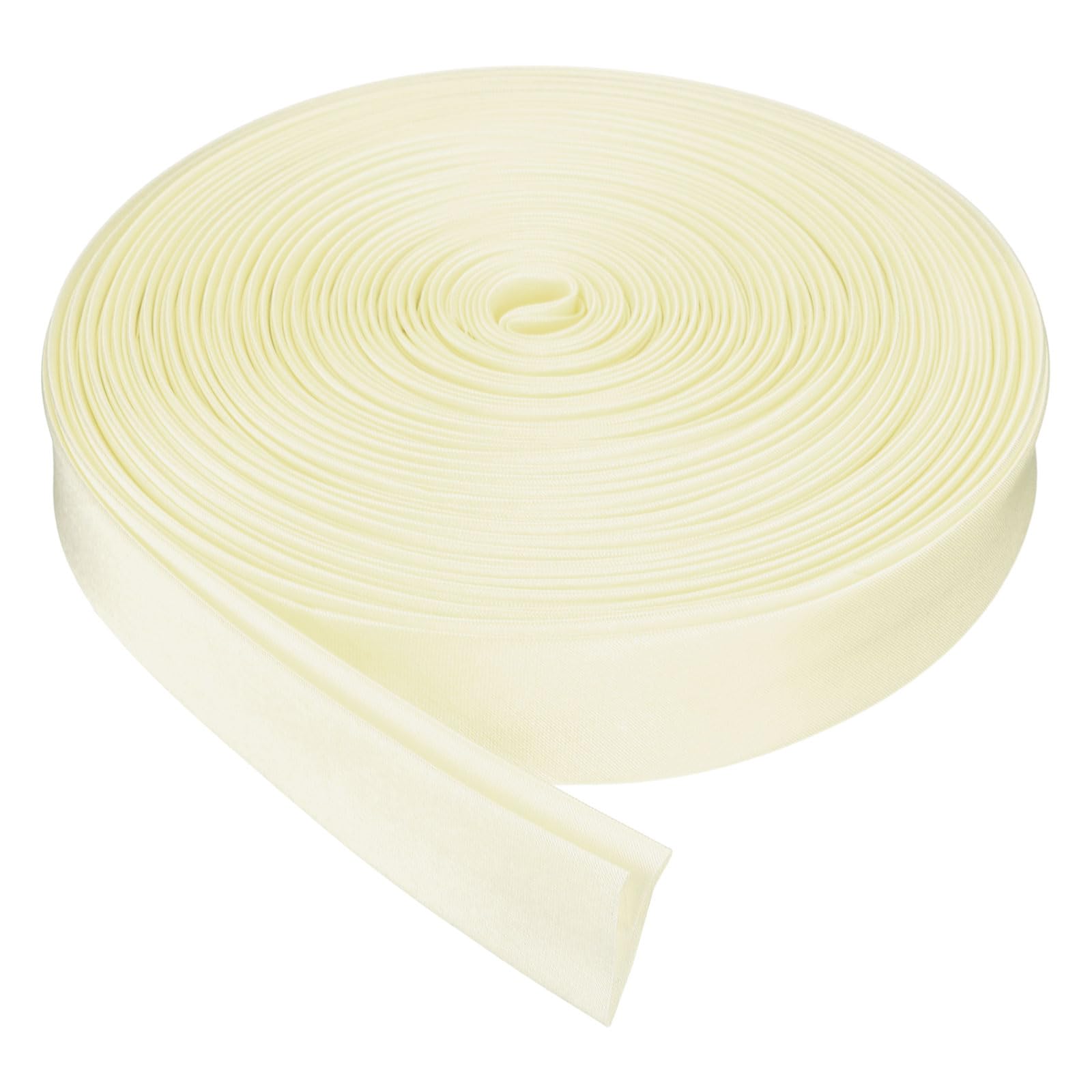 sourcing map Double Fold Bias Tape for Sewing, 3/4 Inch x 10 Yards Satin Bias Binding Tape Continuous Bulk for Quilting Blanket Binding Seaming Hemming Fabric Piping DIY Craft, Beige White