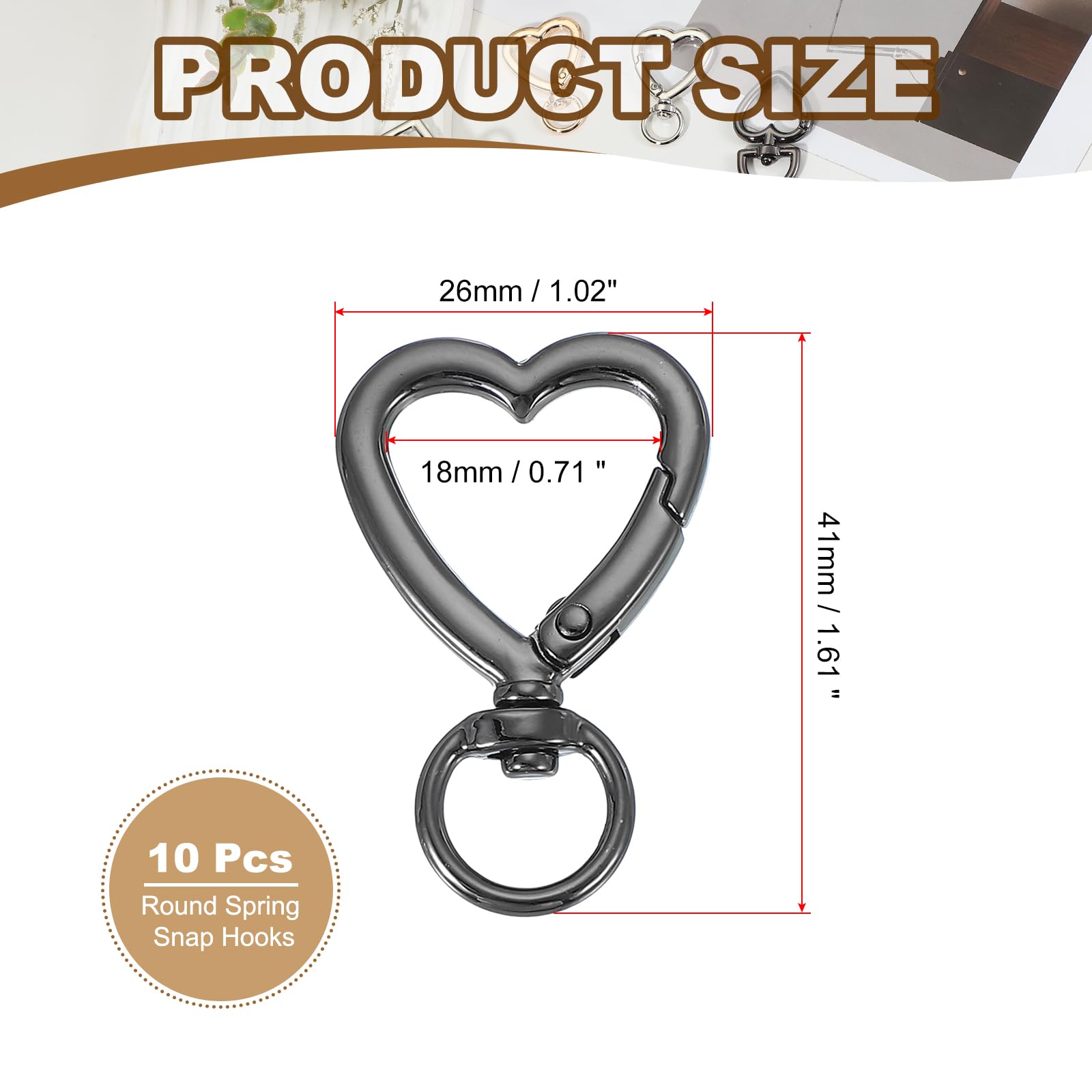 PATIKIL Heart Keychain Clip - Image 2