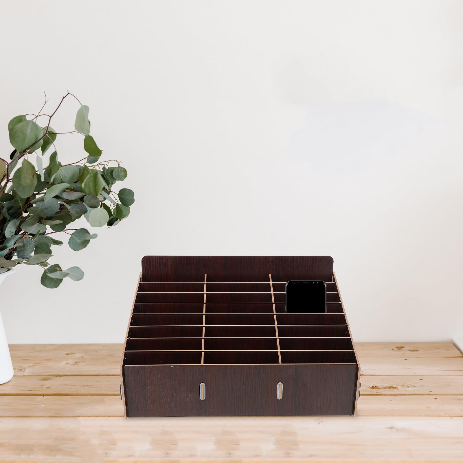 Abaodam Scatola in Legno per Organizzatore da Scrivania Scomparti Multipli per Cellulare e Piccoli Oggetti, per L'archiviazione in Camera e Spazio Lavoro
