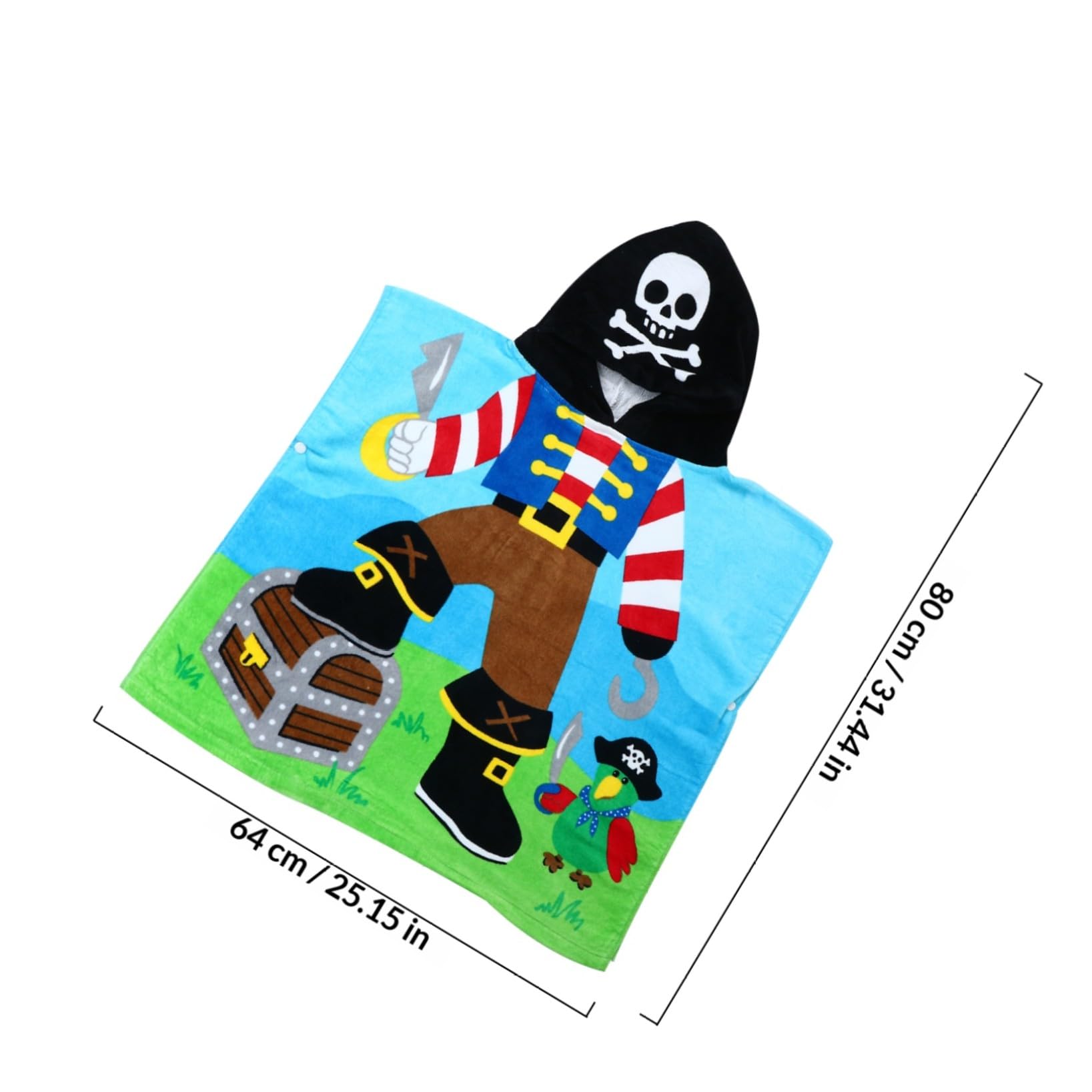 Kapuzenbadetuch aus Baumwolle mit Cartoon Motiv für Kinder