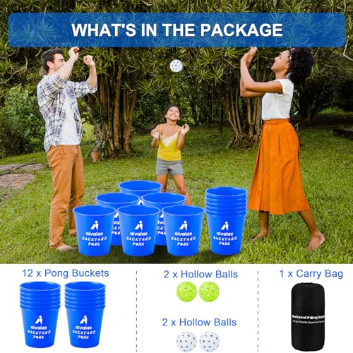 Aivalas Yard Pong Outdoor Games Glow Set in Dark for Adults and Family - image 5