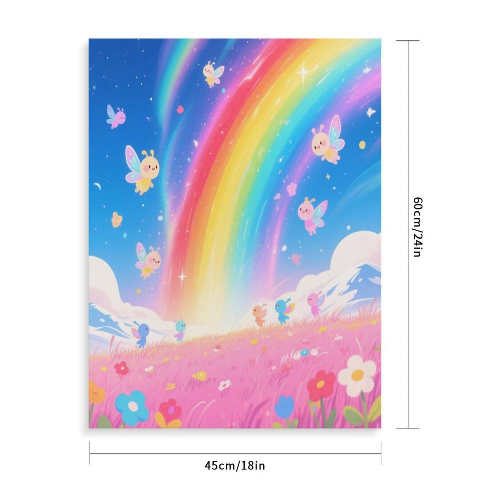 KOAYUBFC Regenbogen-Malen-nach-Zahlen-Set für Erwachsene, Anfänger, Erwachsene, Malen-nach-Zahlen-Kits auf Leinwand, DIY-Acryl-Ölfarben, Gemälde mit Pinseln für Geschenk, Heimdekoration