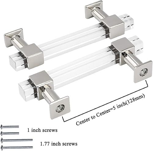 Miniatura 7 de Mengico Paquete de 10 tiradores de gabinete de 5 pulgadas con centro de agujeros de cocina, tiradores modernos de cromo pulido, accesorios de