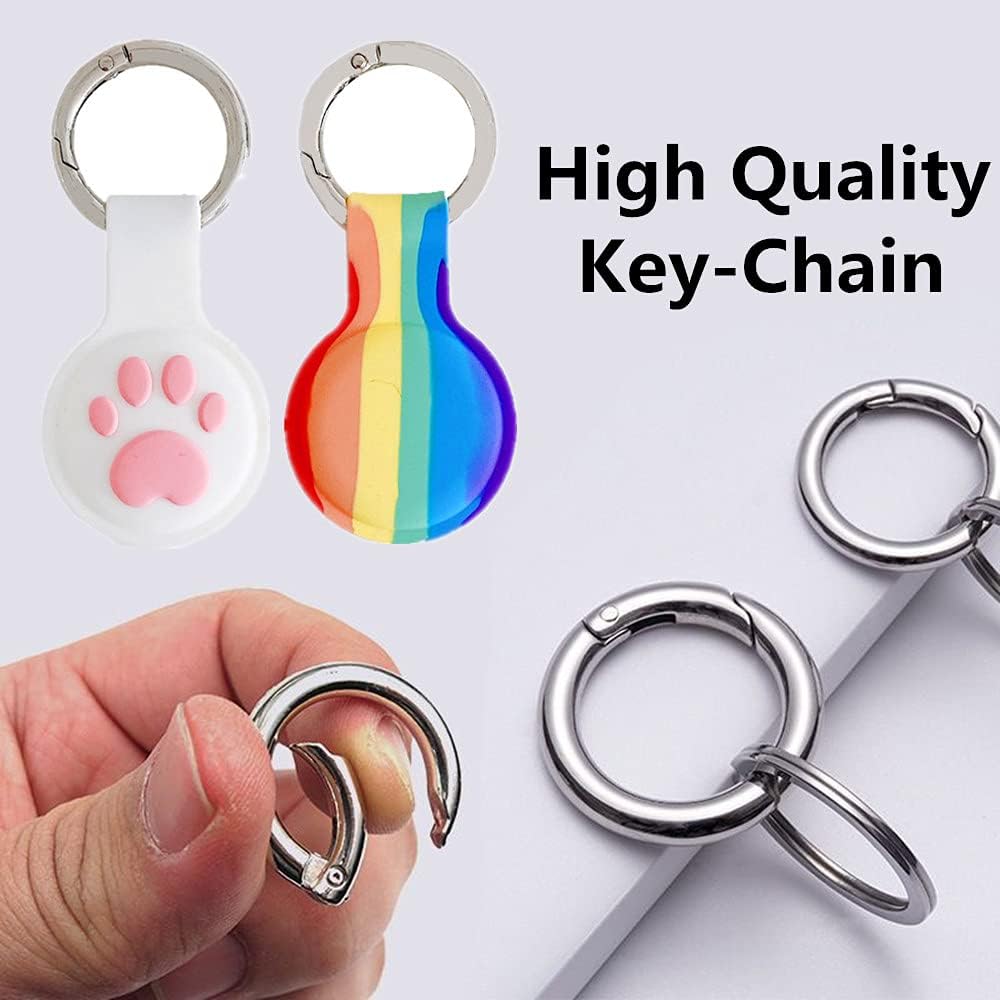 beetag compatible with airtags case anti scratch silicone protective case cover with stainless steel keychain ring for airtag finder 2021 maozhua
