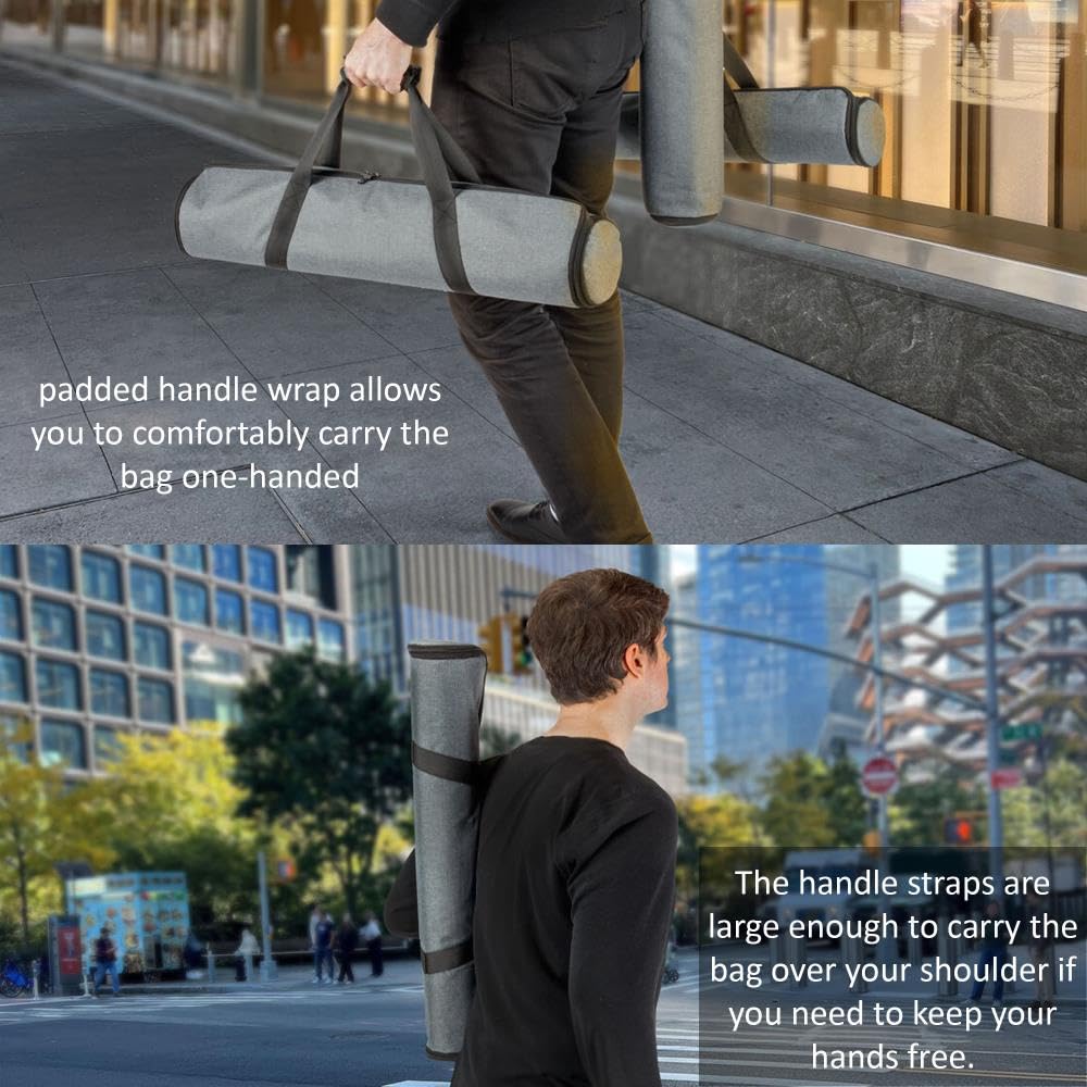 Bolsa de transporte de luz LED RGB para cuatro luces de 2 pies, funda de tela Cordura resistente al agua con compartimentos acolchados, funda para asa y bolsillo para accesorios para