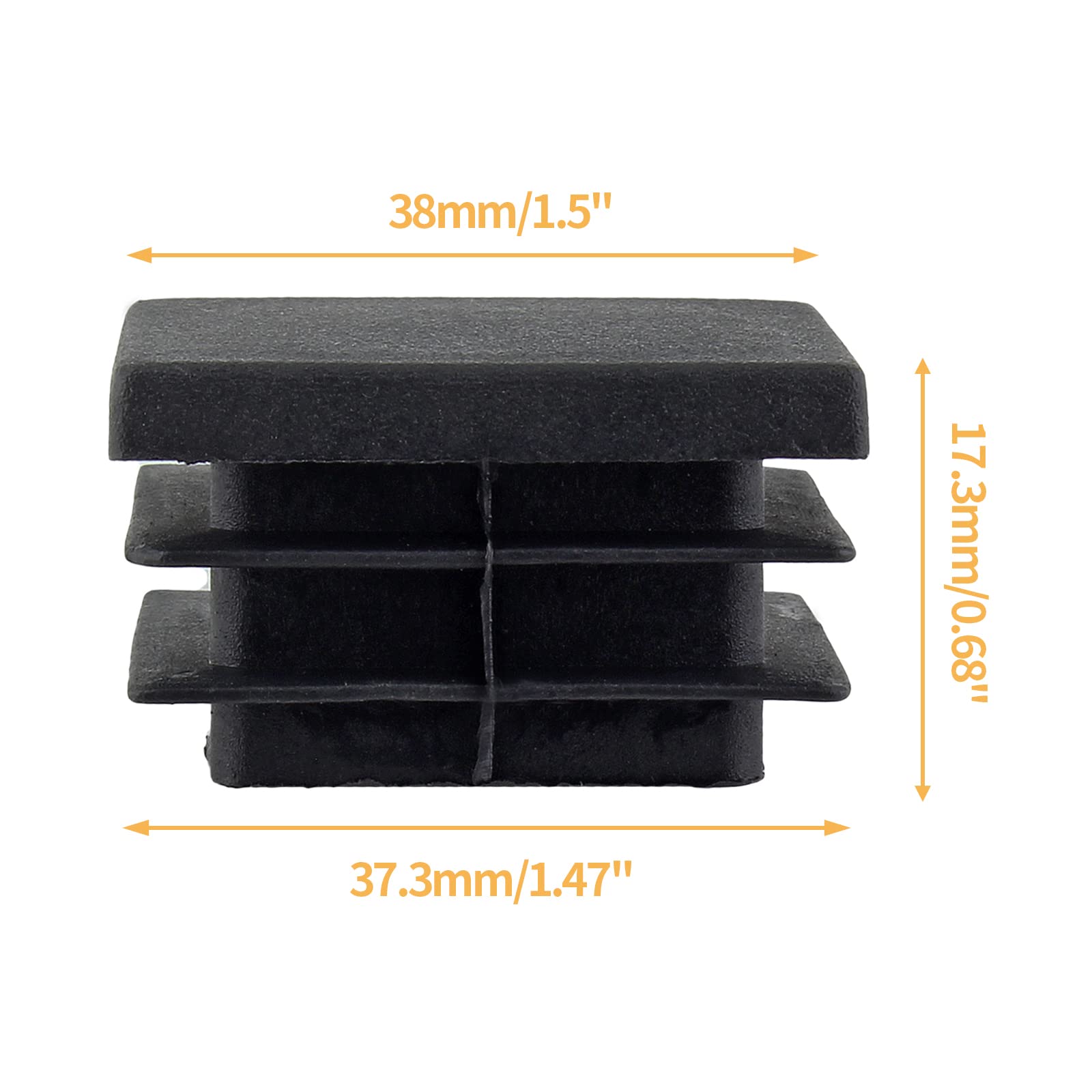 200PCS 1 INCH Square Tube End Plastic Plugs Tube End Caps Post Pipe