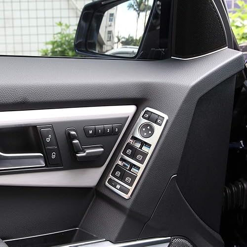 LLKUANG Cubierta de botón de interruptor de elevación de ventana cromada ABS para Mercedes Benz SLKGLKG500ABCLAC W204GLAMLE W212GLE