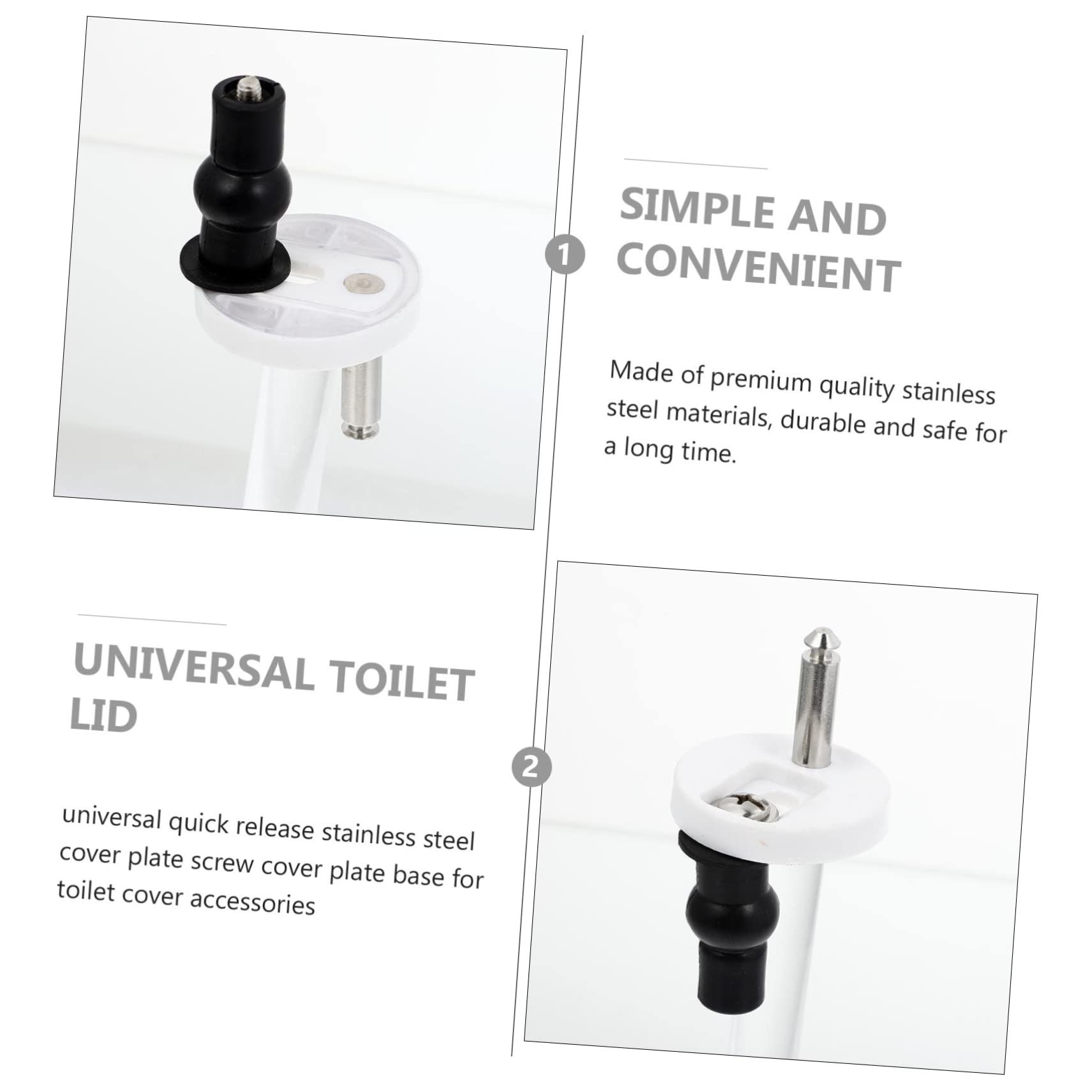POPETPOP Raccordi Per Sedili Di Toilette Di Cerniere Sgancio Rapido Per Fissaggio Del Sedile Del Water Accessori Per Cerniere Di Ricambio