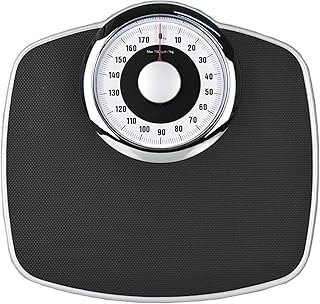 UHCPVHQQQ Básculas mecánicas for peso corporal Básculas de baño analógicas hechas de plástico ABS en mecanismo de metal sólido, báscula fácil de leer blanca