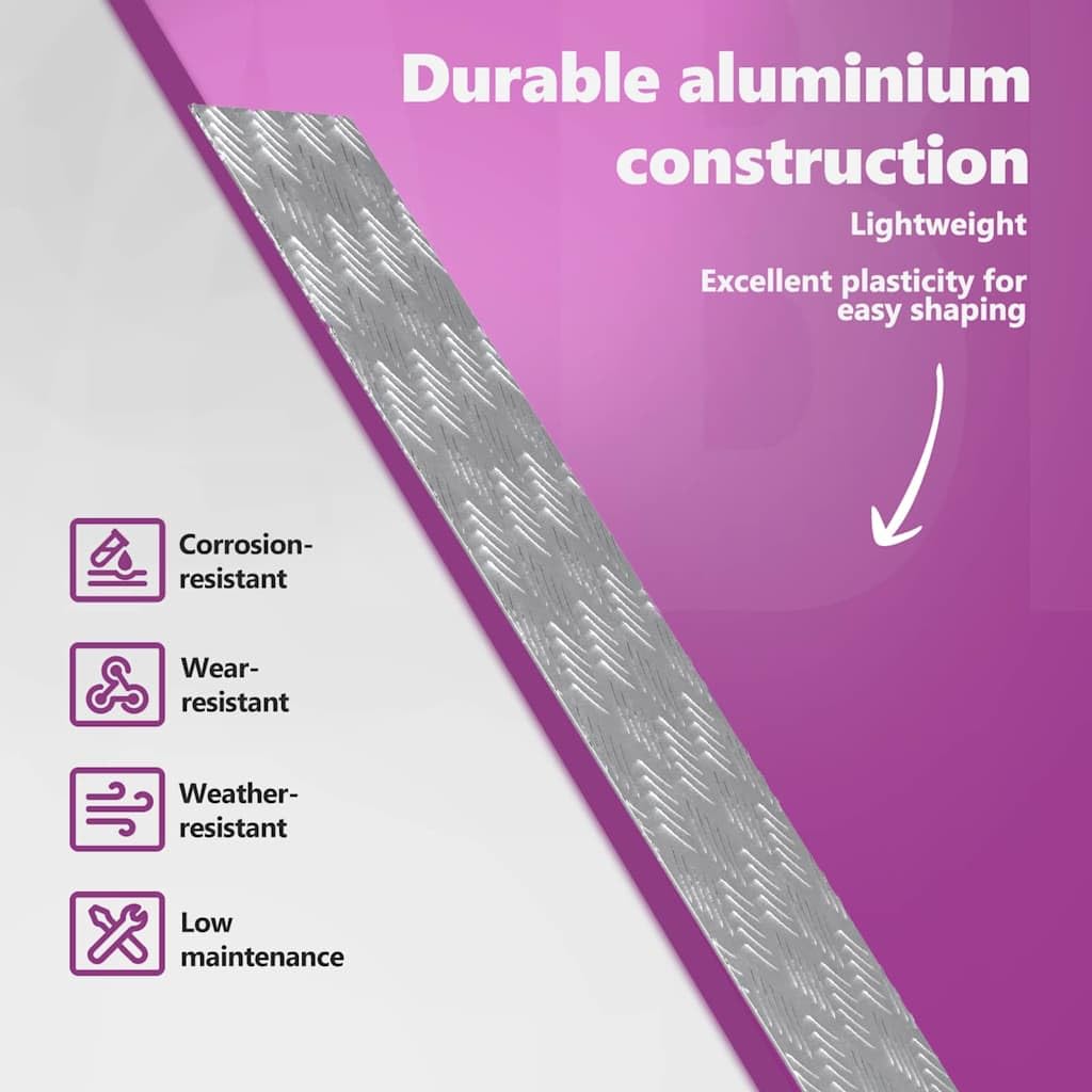 vidaXL Gradini per Scale 4 PCS Argento 80 x 30 cm Alluminio, Tappetini Moderni per Scale, Resistenti e Antiscivolo, Protezione sicura per casa, Interni e Esterni
